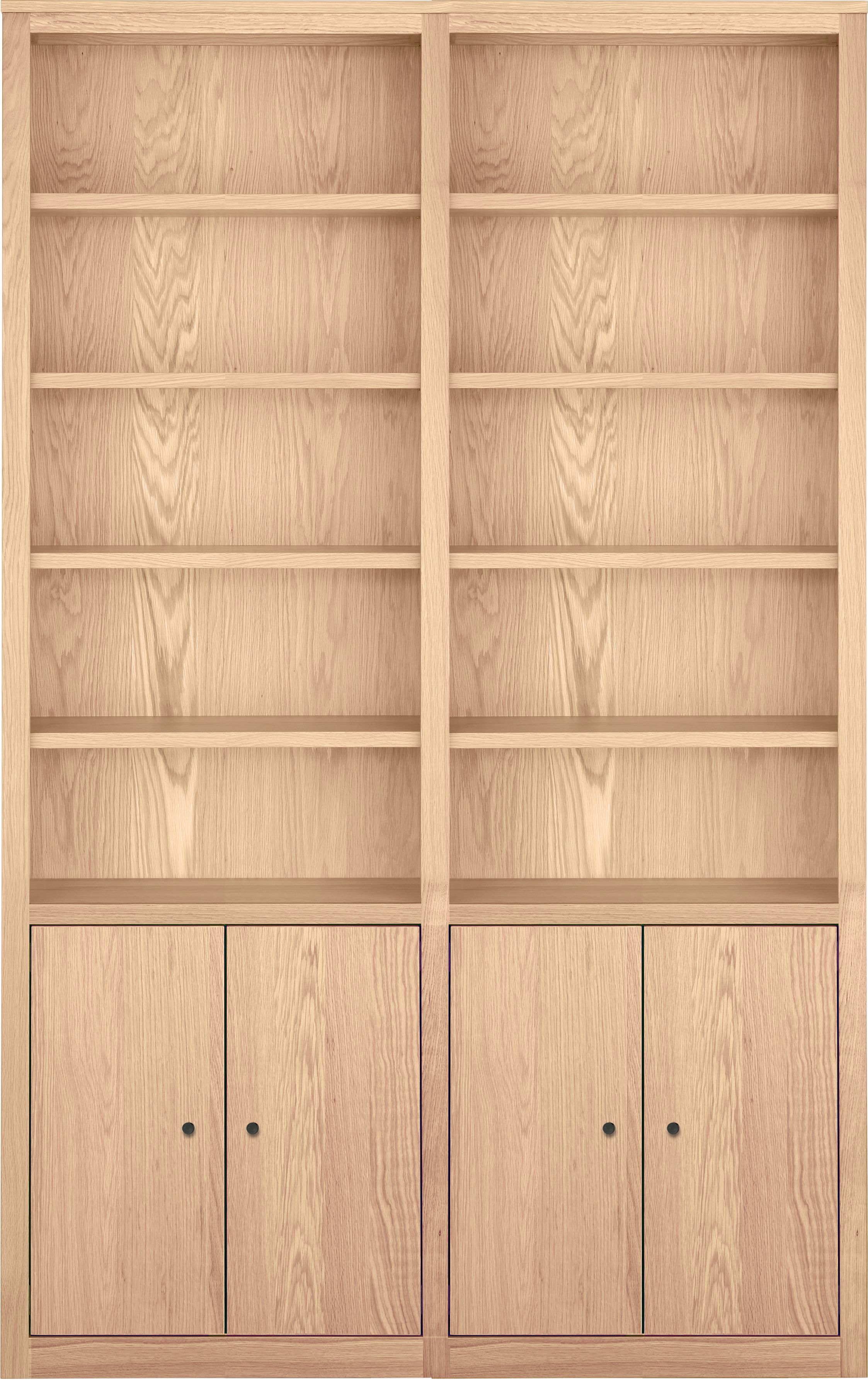 Woodwind 50w 17d 30h Bookcase in Salt with Natural Steel