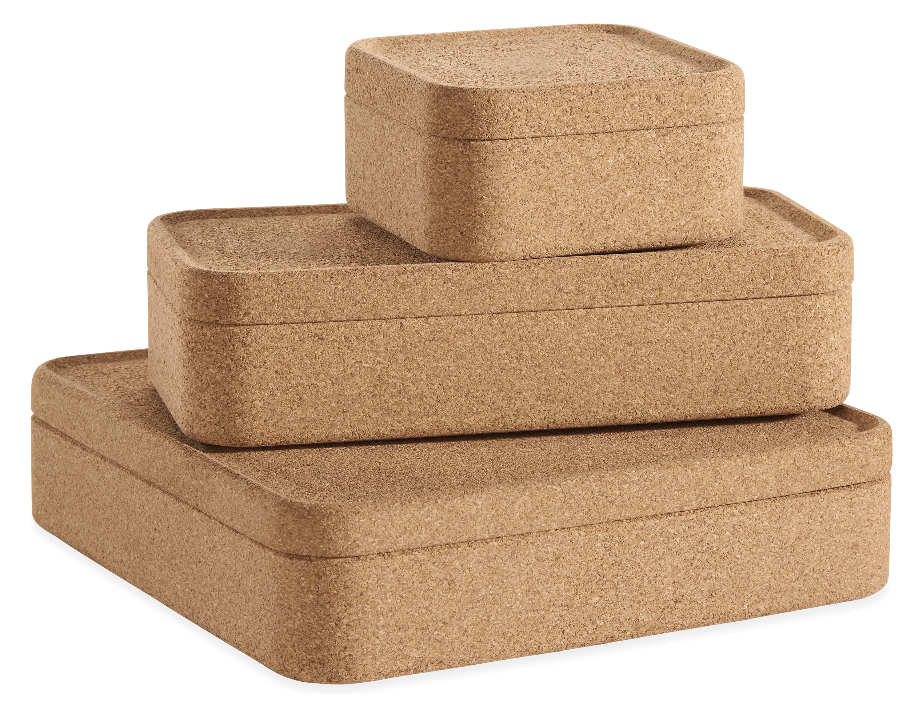 Lync Set of Three Cork Storage Boxes