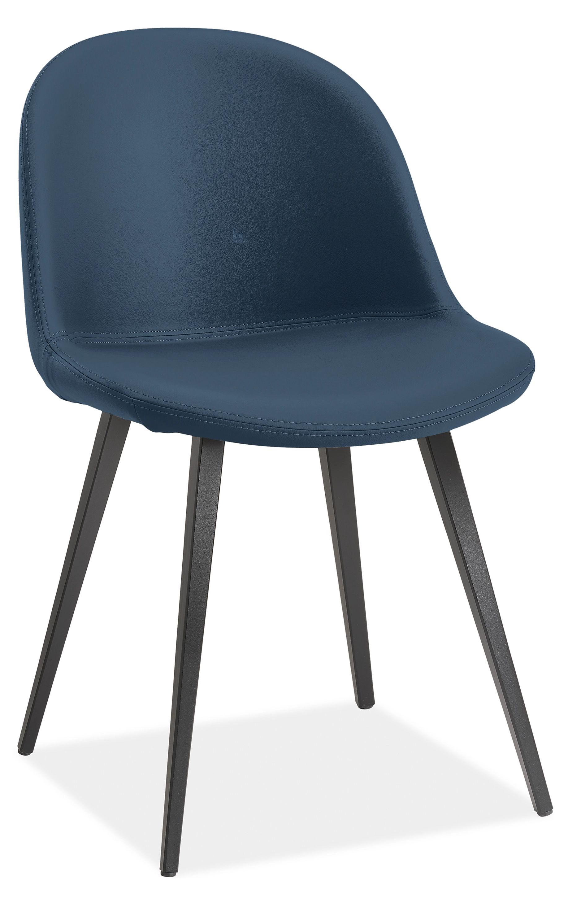 Bernard Dining Chair in Ren Ink Synthetic Leather with Black Metal Legs