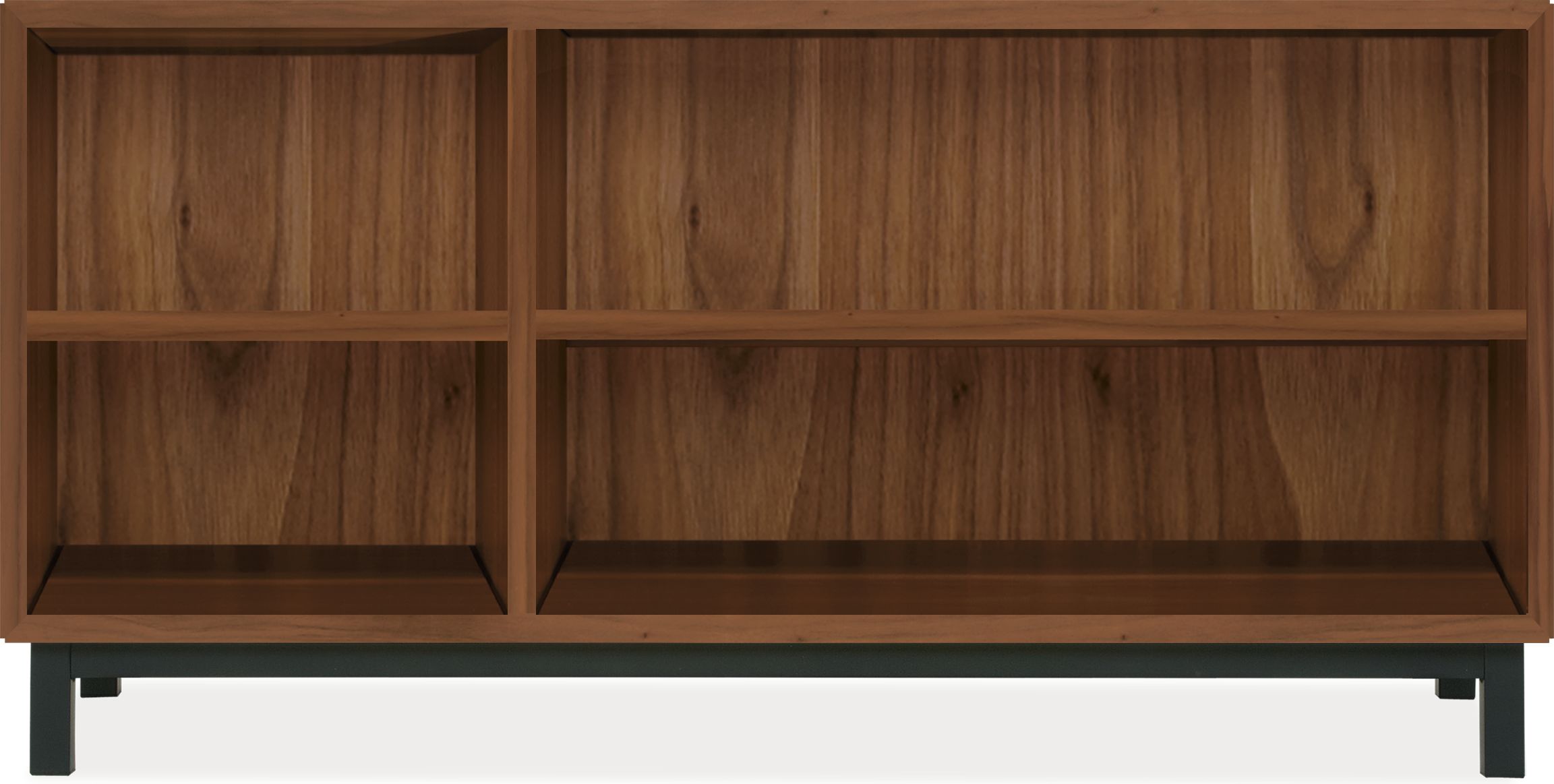 Copenhagen 58w 20d 31h Cabinet in Walnut w/Natural Steel Base