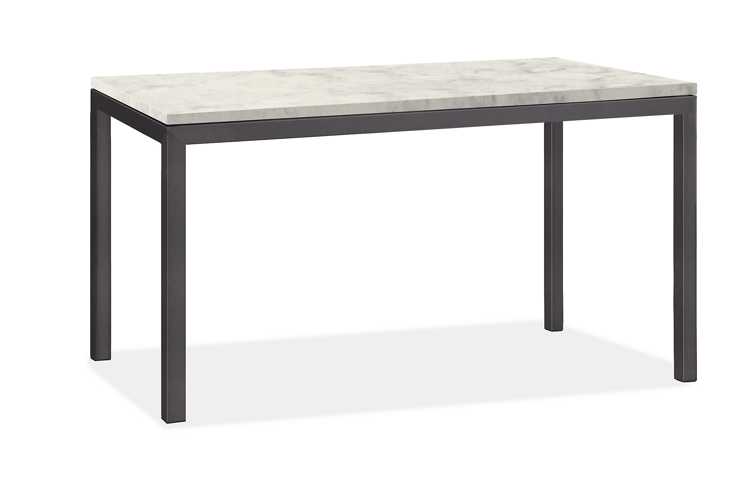 Parsons 40w 12d 29h Console Table in 1.5" Natural Steel w/Marbled White Quartz