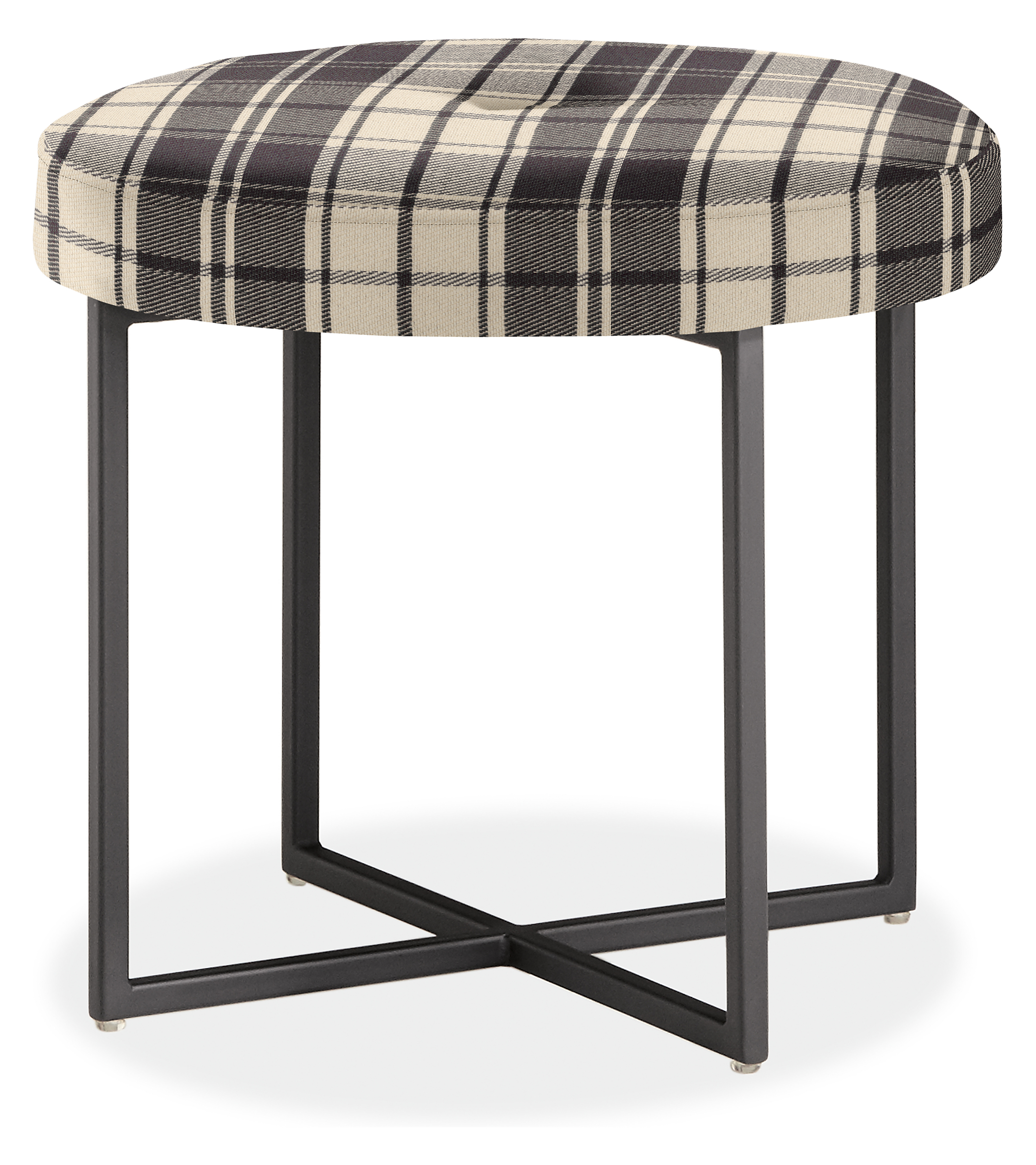 Sidney 18 diam Ottoman in Galway Ebony with Graphite Base