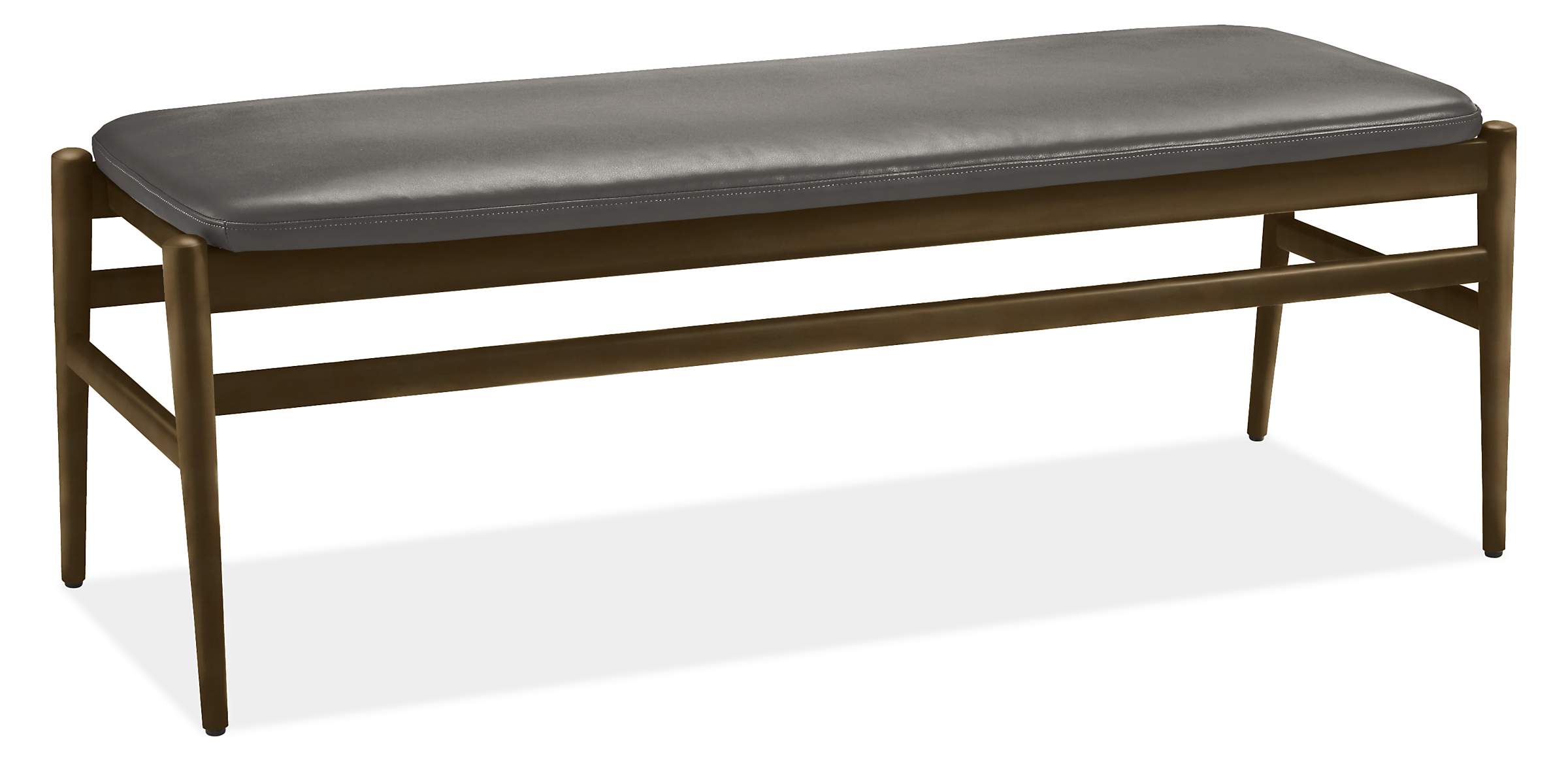 Evan 54w 19d 18h Bench in Charcoal with Pistel Grey Leather