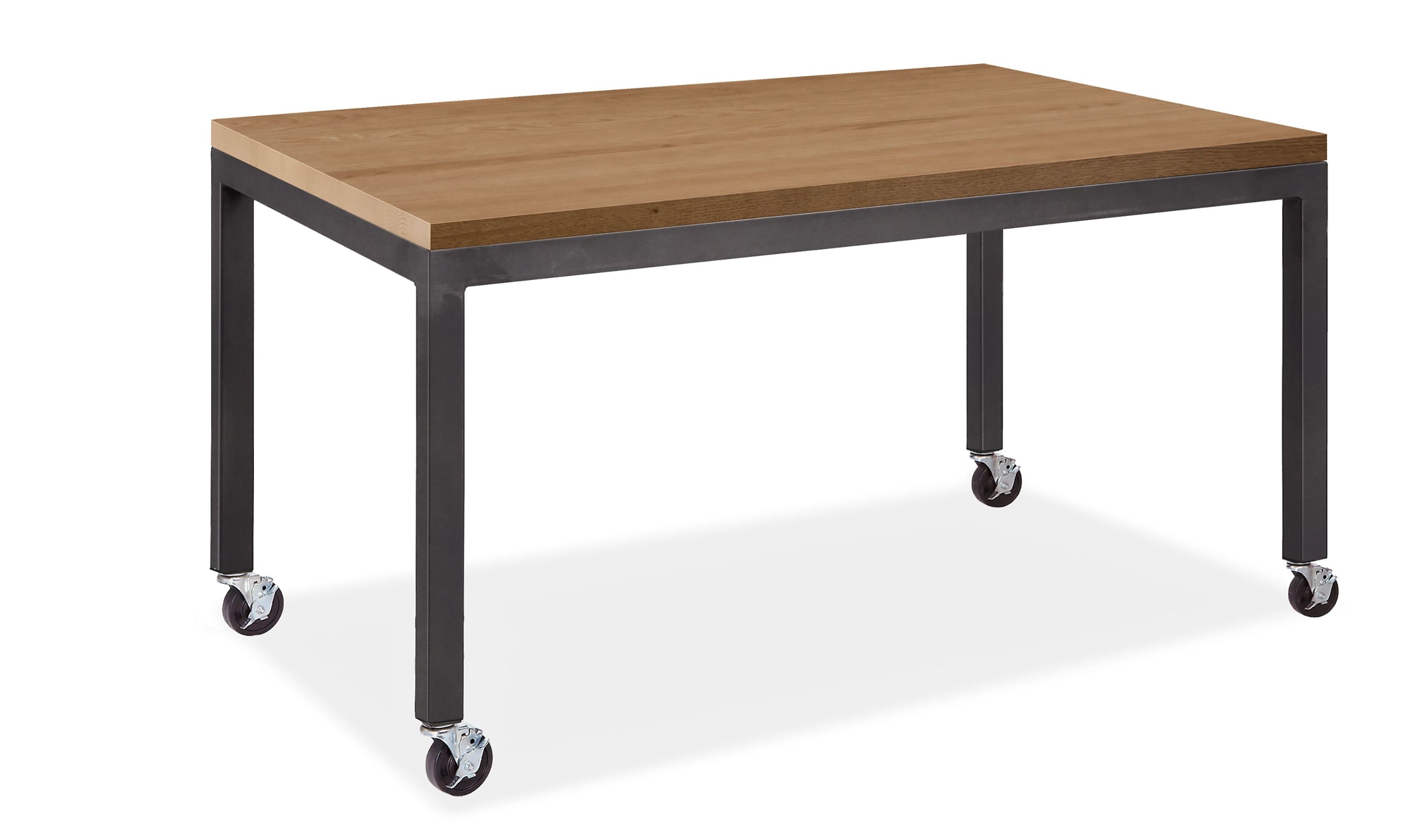 Parsons 60w 30d 31h Counter Table with Rye Top & 2" Natural Steel Legs w/Casters