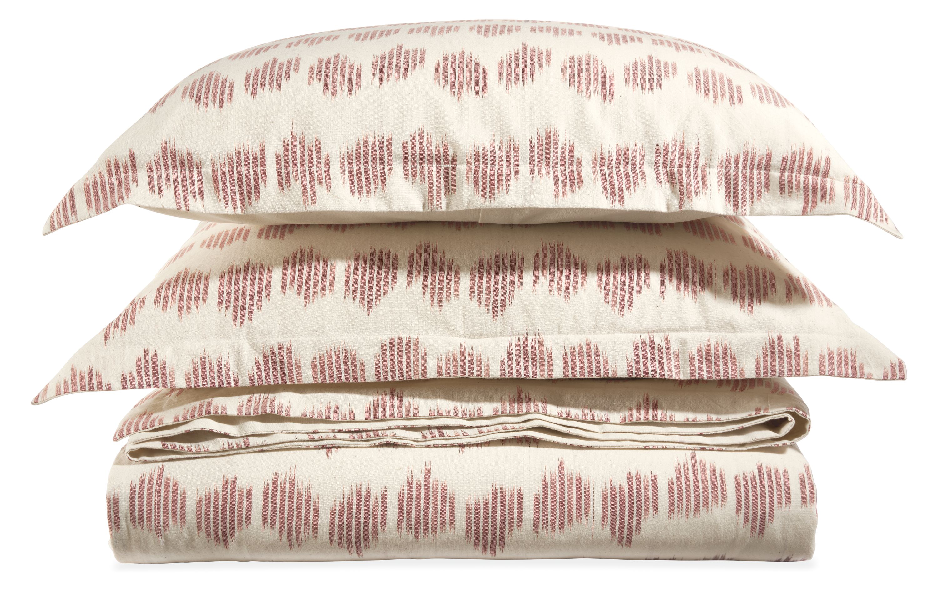 Nija Full/Queen Duvet Set in Brick/Natural