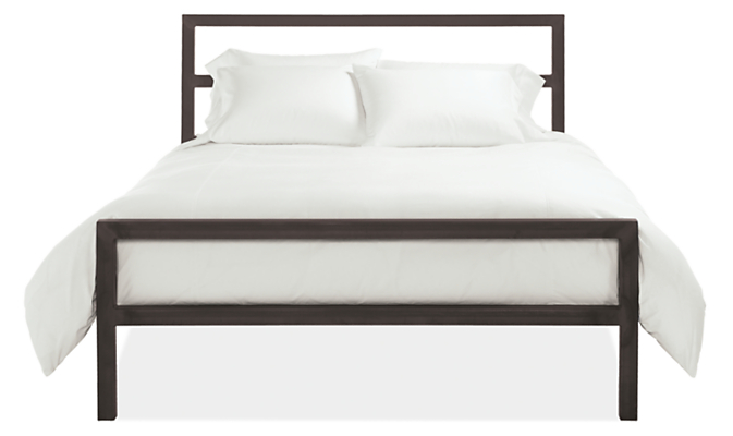 Parsons Bed In Natural Steel Modern, Full Size Queen Bed Frame