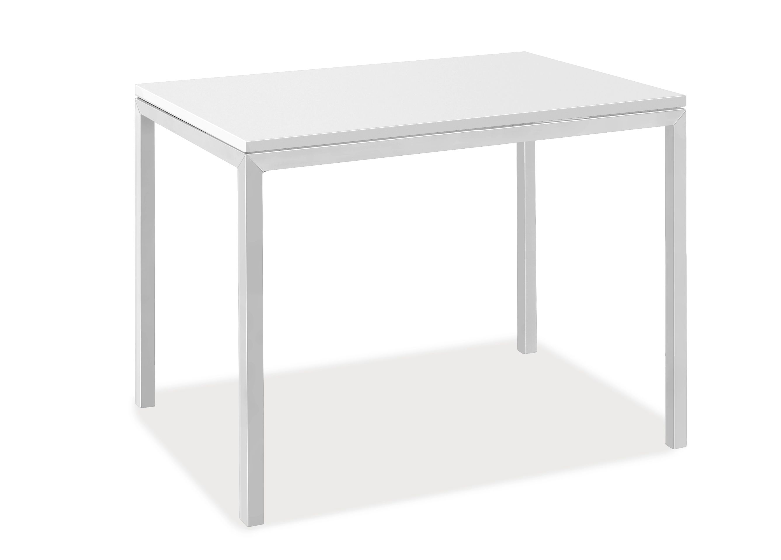 Parsons 30w 20d 24h Outdoor Side Table 1" Leg in SS w/White HDPE Top