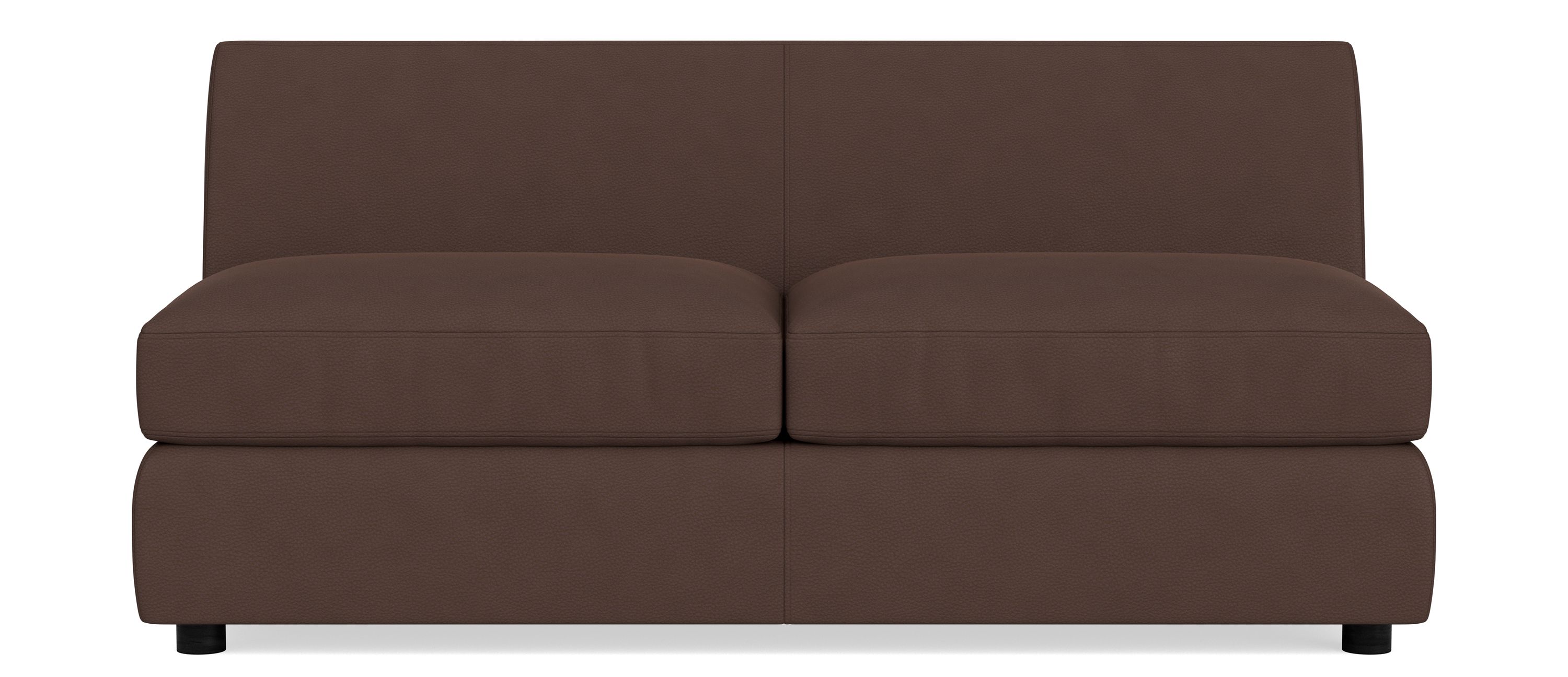 Alex 66" Armless Loveseat in Laino Coffee Leather