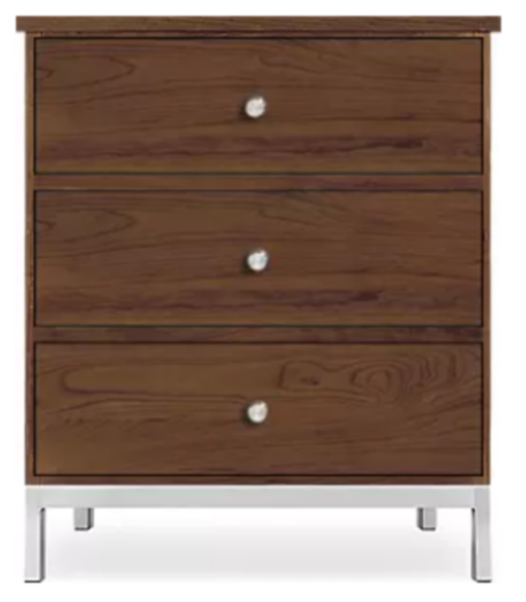 Linear 26w 16d 32h Cabinet in Walnut with Stainless Steel