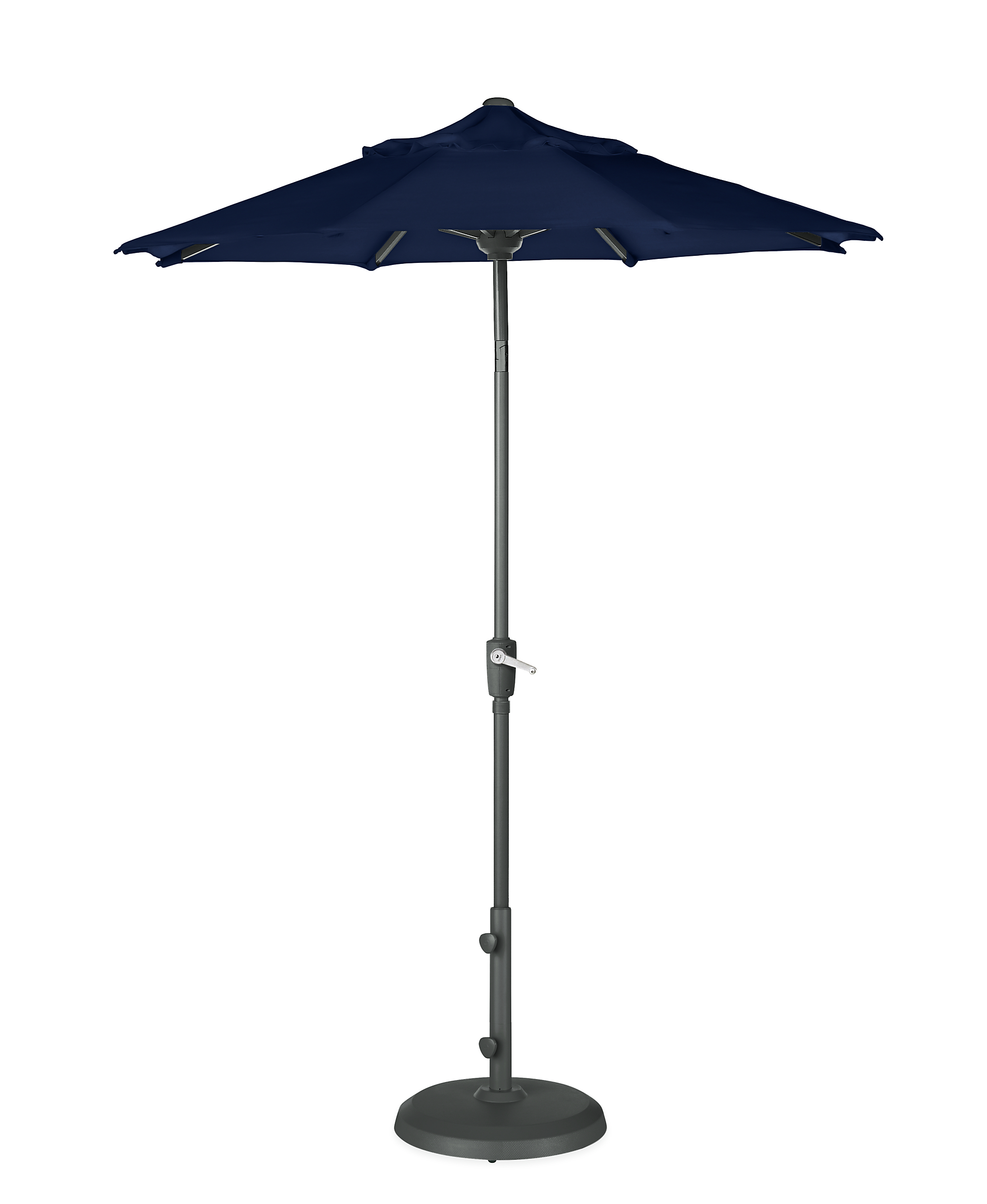 Maui 7.5' Round Patio Umbrella in Sunbrella Canvas Navy with Graphite Base