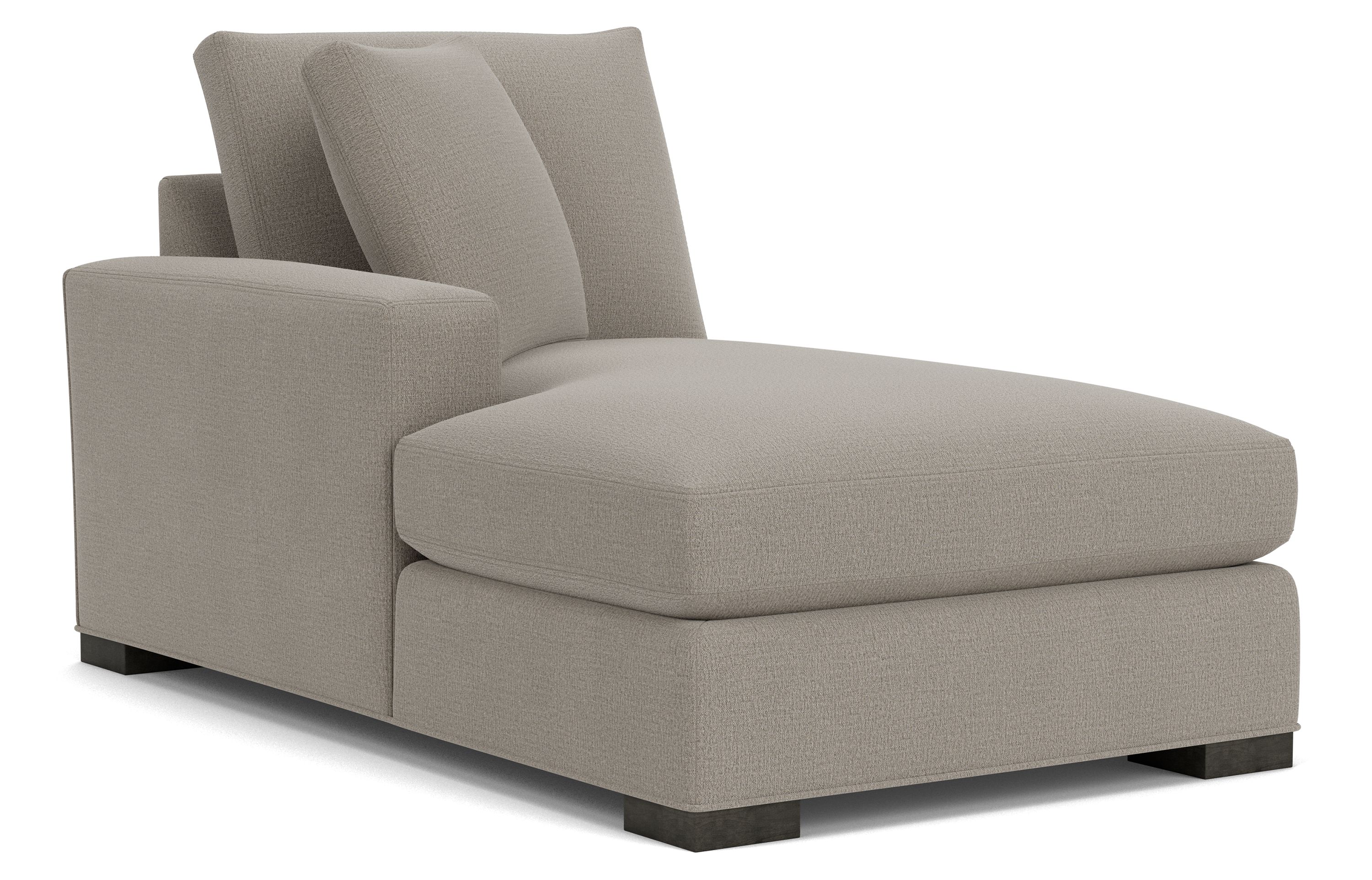 Metro 37" Left-Arm Chaise in Hawkins Cement w/Charcoal Legs