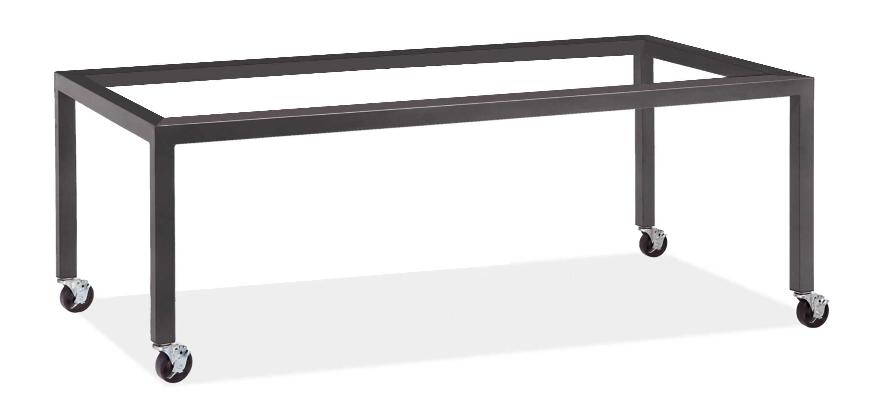 Parsons 80w 30d 29h Table Base Only with 2" Natural Steel Legs w/Casters