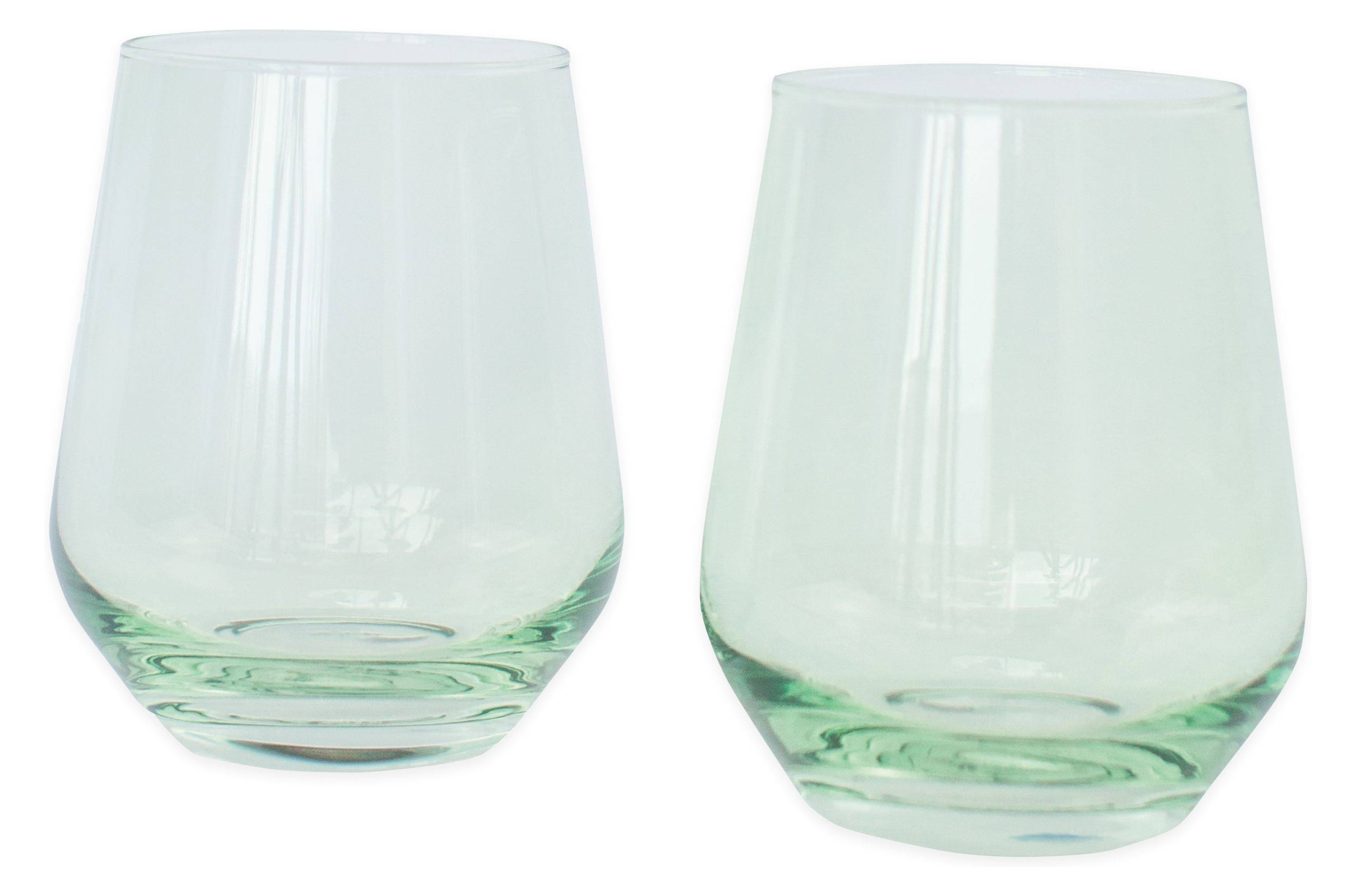 Estelle Stemless Wine Glass Set of Two in Green