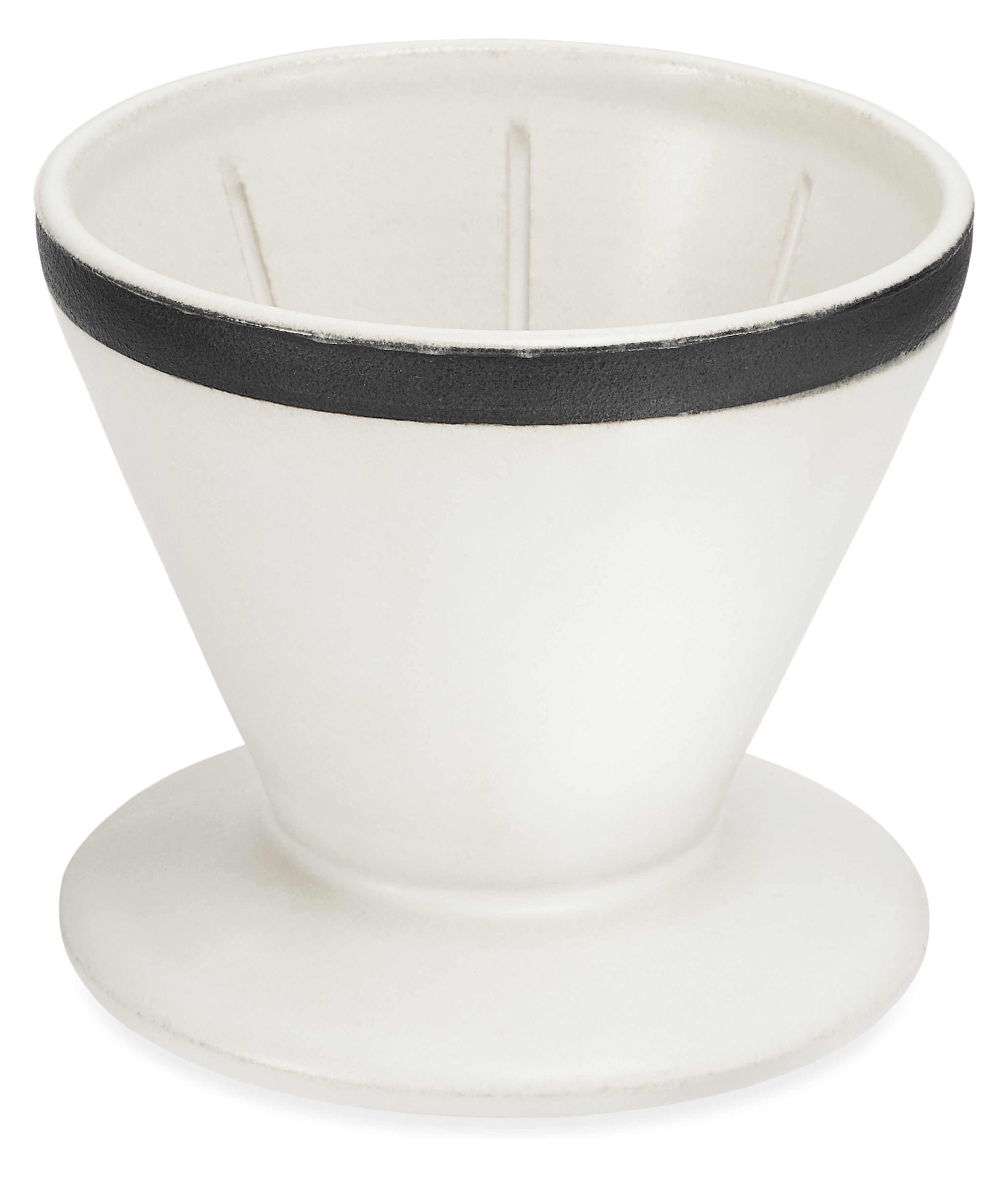 Merrick Pour-Over in White with Black Stripe