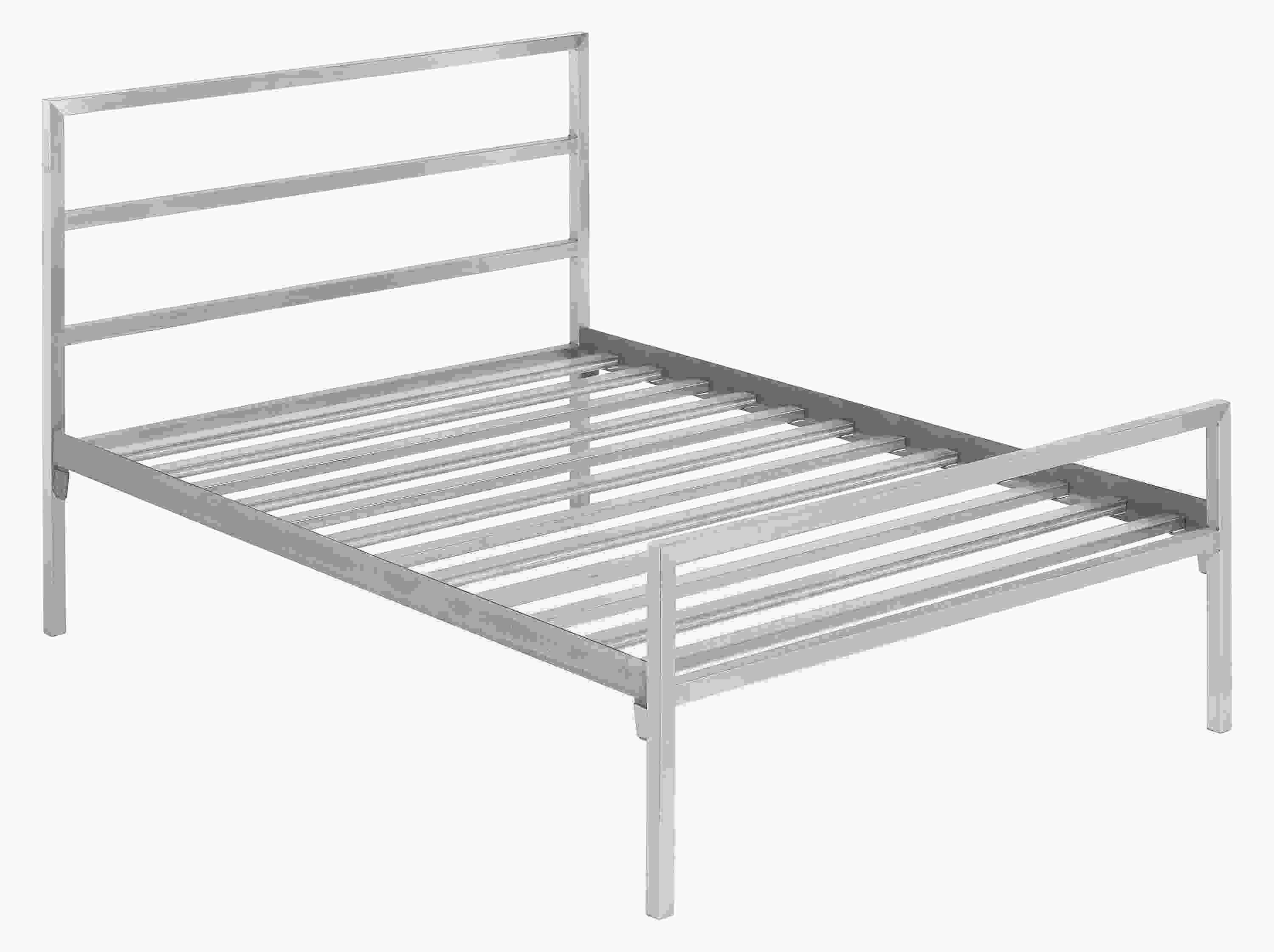 Detail of Parsons stainless steel metal bed slats.