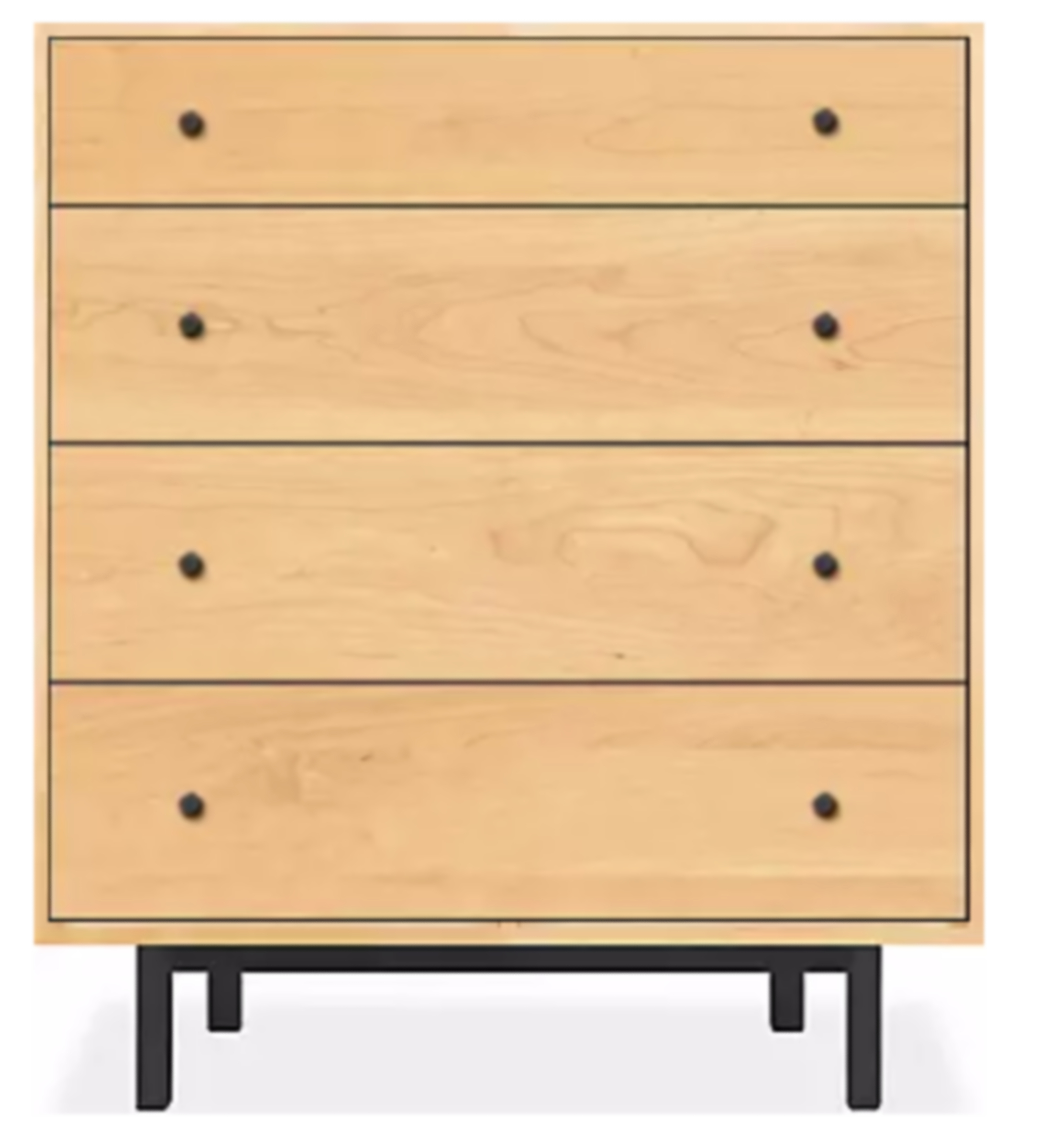 Hudson 33w 24d 38h Cabinet in Maple with Natural Steel