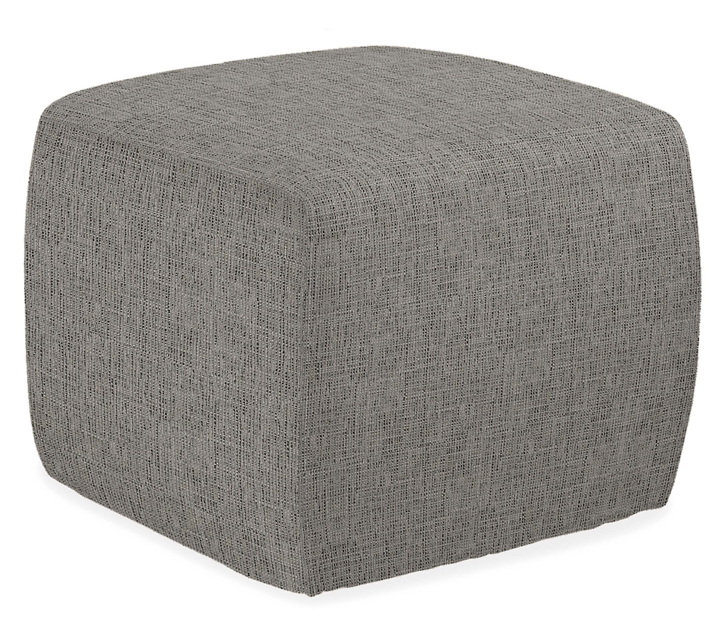 Boyd 21w 21d 18h Square Ottoman in Phipps Charcoal