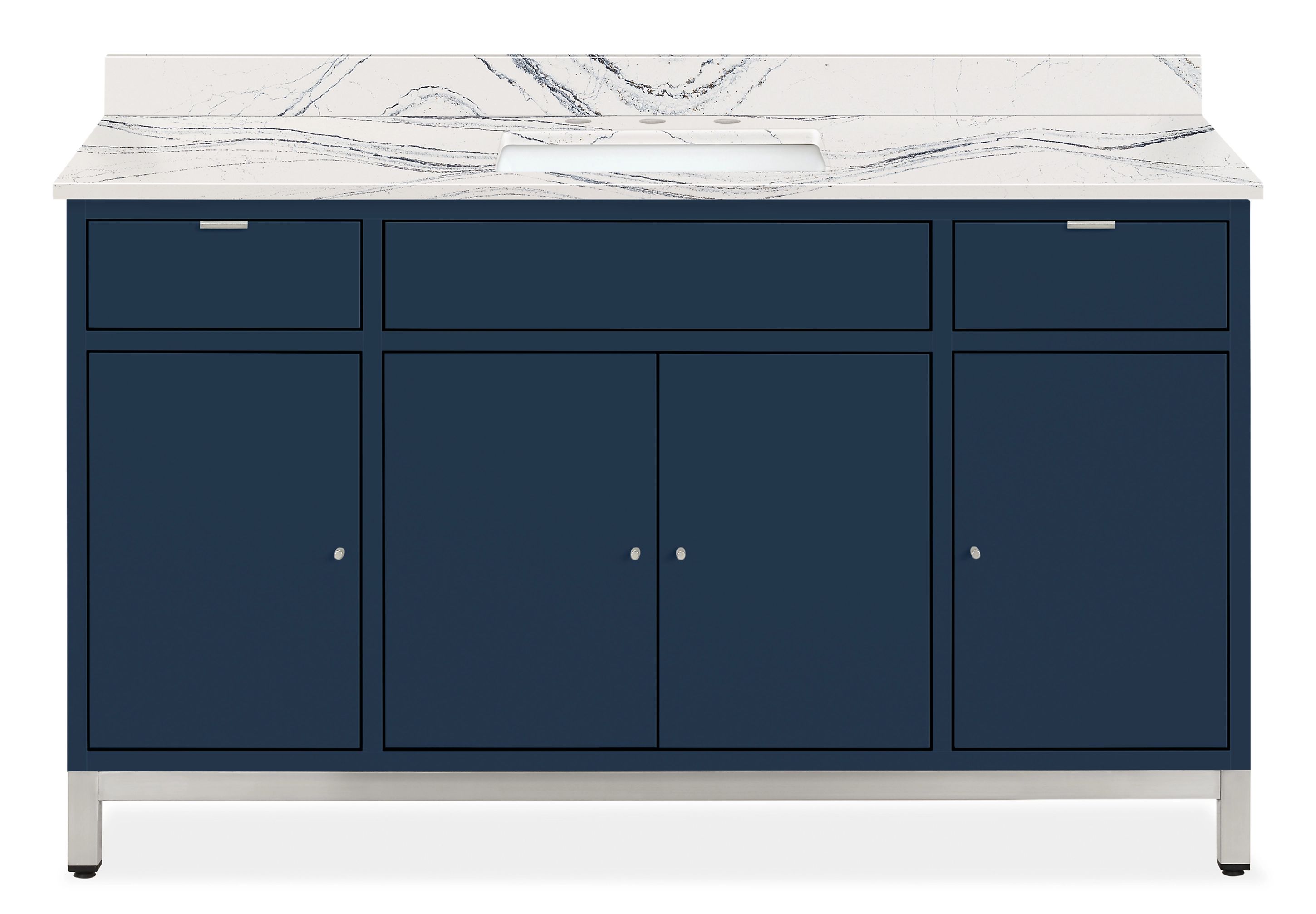 Copenhagen 60w 21.75d 34h SGL Sink Vanity w/L&R Overhang in Navy w