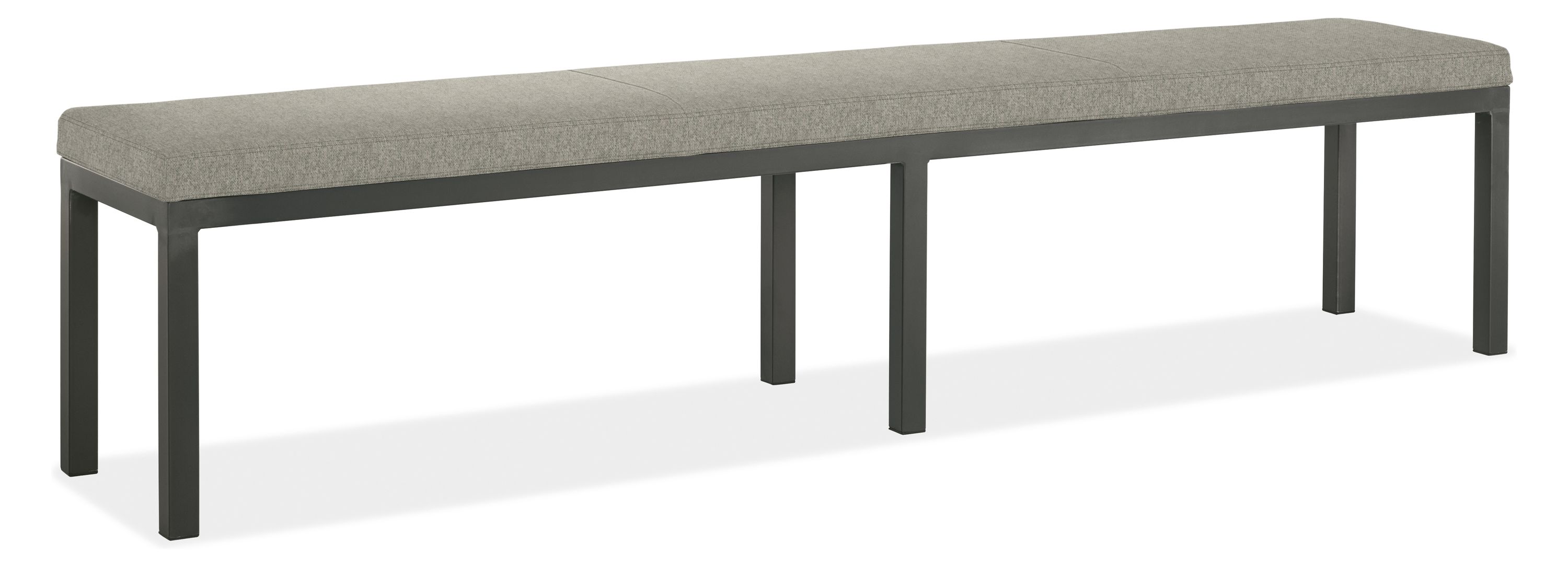 Parsons 82w 15d 18h Bench in Tepic Cement with Natural Steel Frame