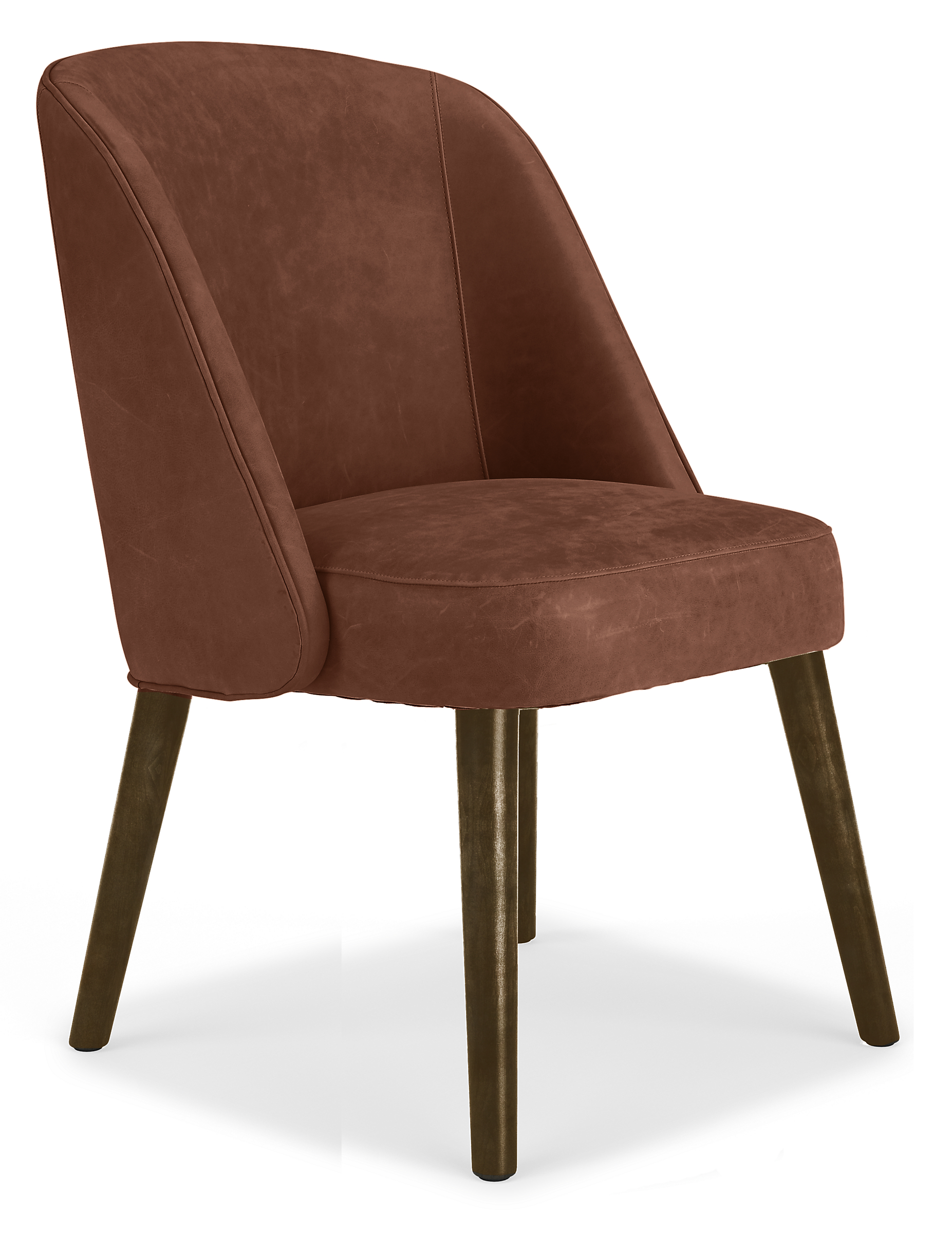 Cora Chair in Lecco Cognac Leather with Charcoal Legs