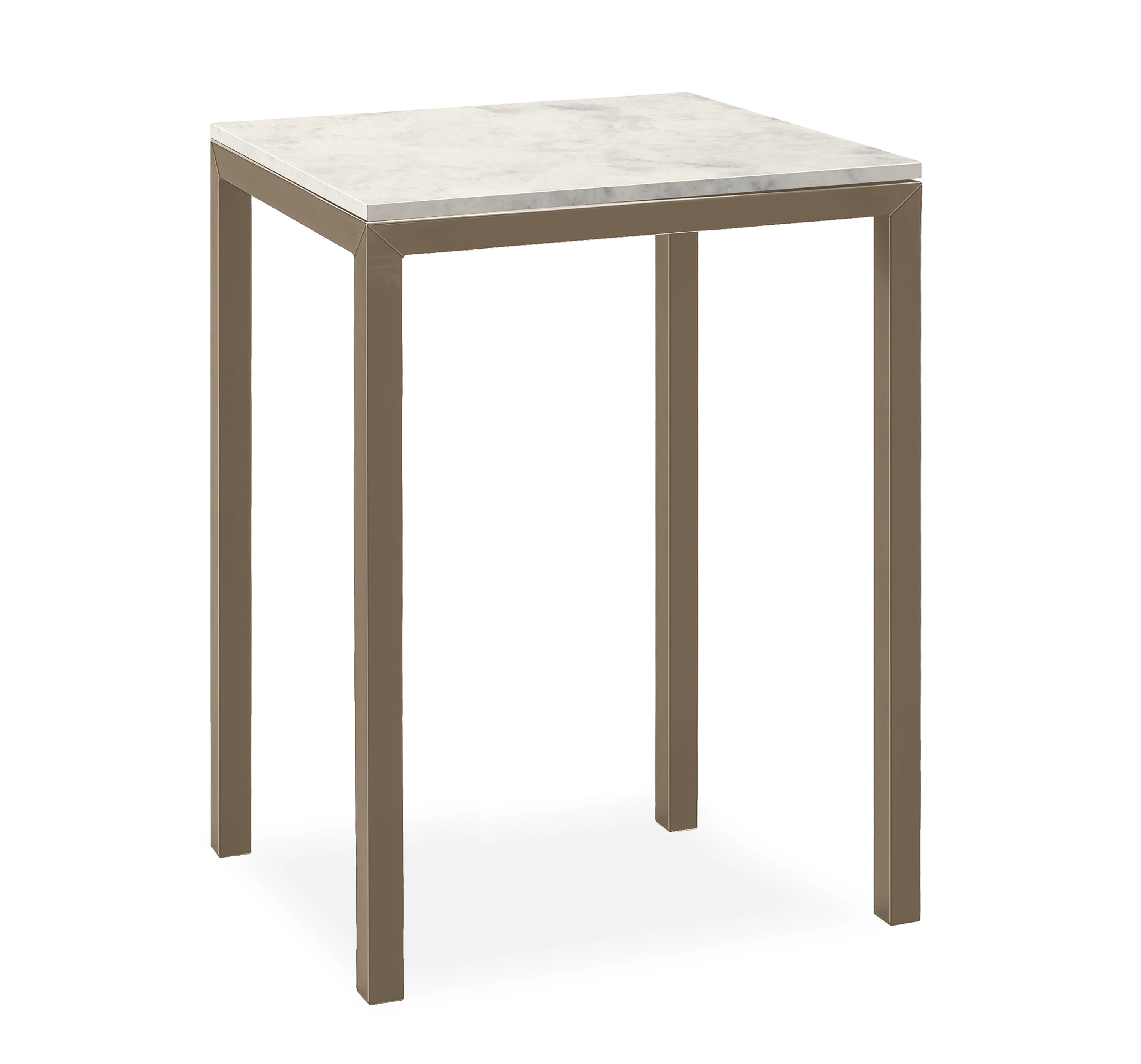 Parsons 16w 12d 24h End Table w/Marbled White Top & Mineral Legs
