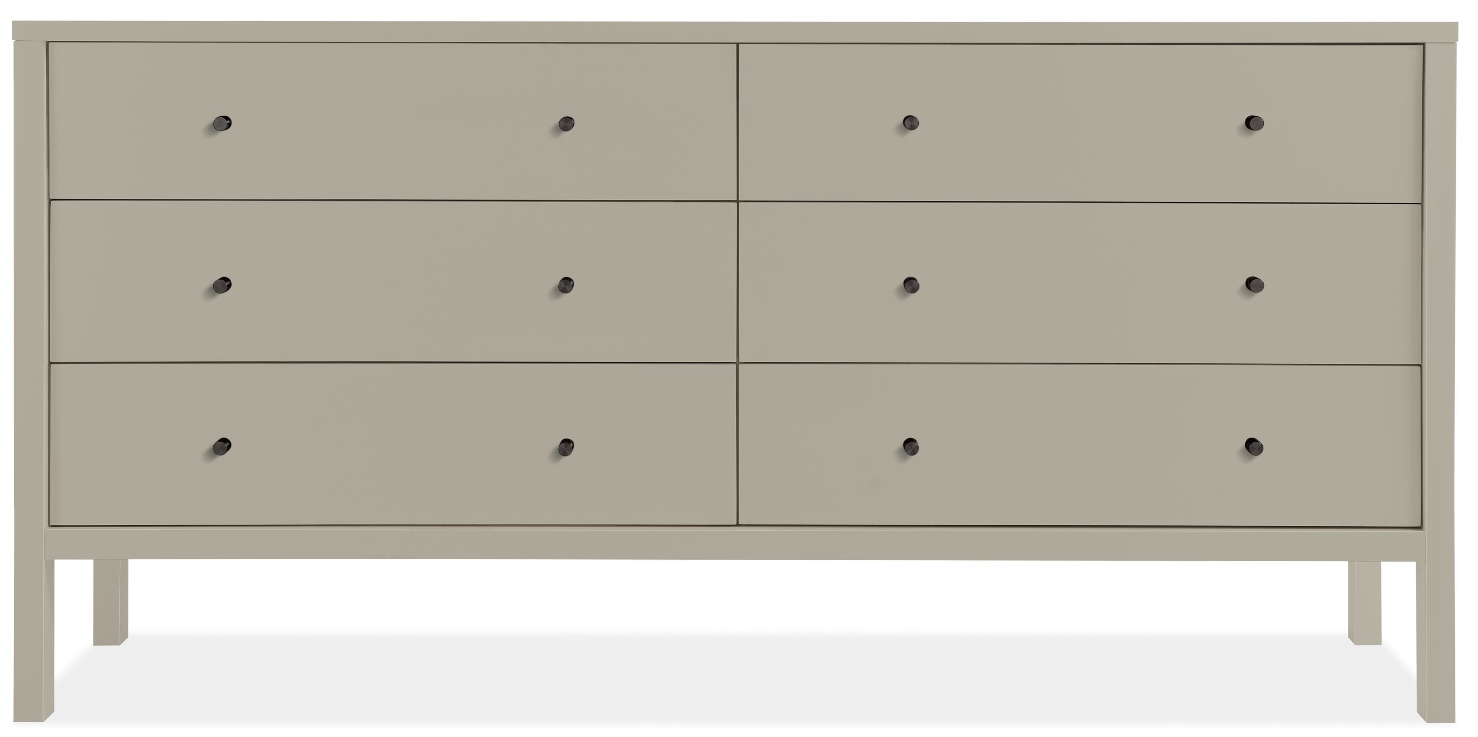 Emerson 72w 18d 35h Six-Drawer Dresser in Taupe