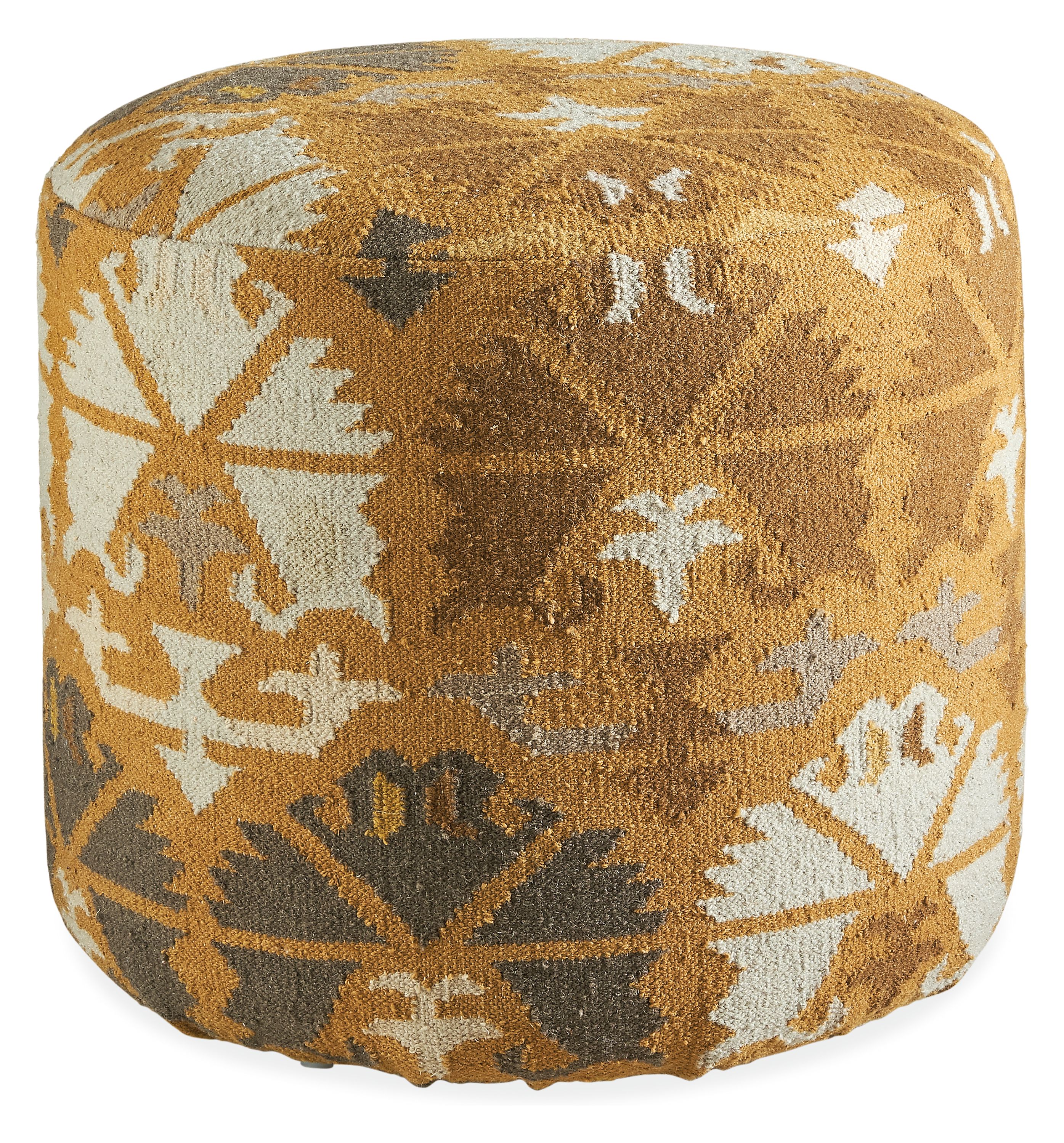 Indira 20 diam 18h Round Ottoman in Saffron