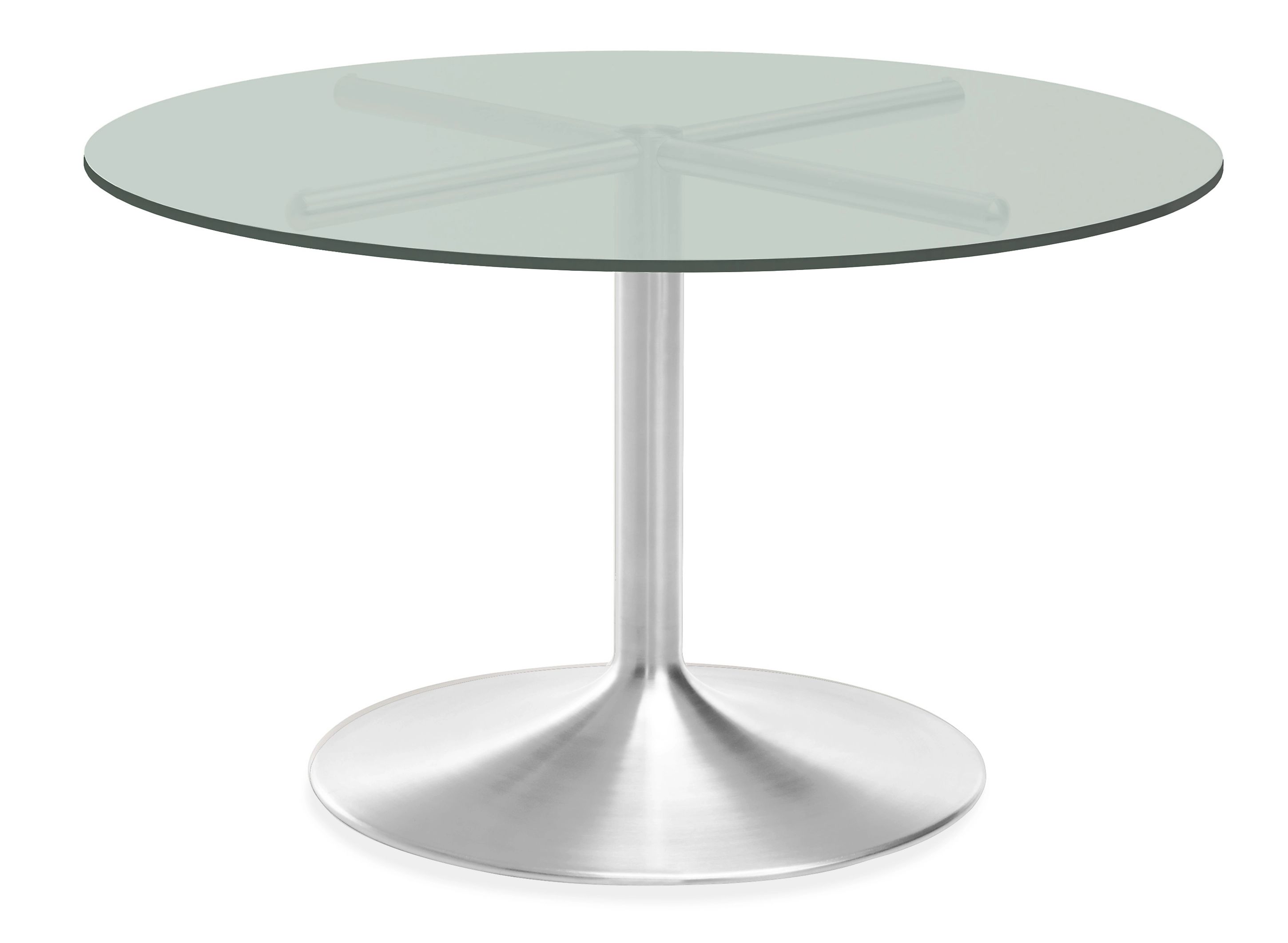 Aria 36 diam Round Outdoor Table in Stainless Steel w/Satin Etch Glass