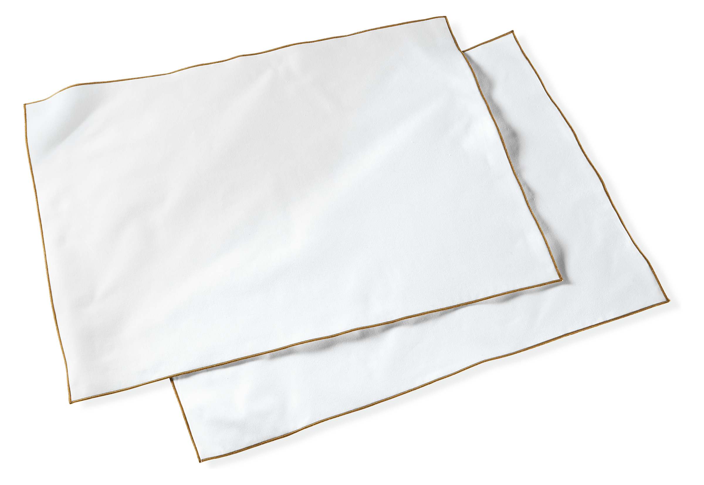 Bisou Placemats - Set of Two in with Mustard Trim