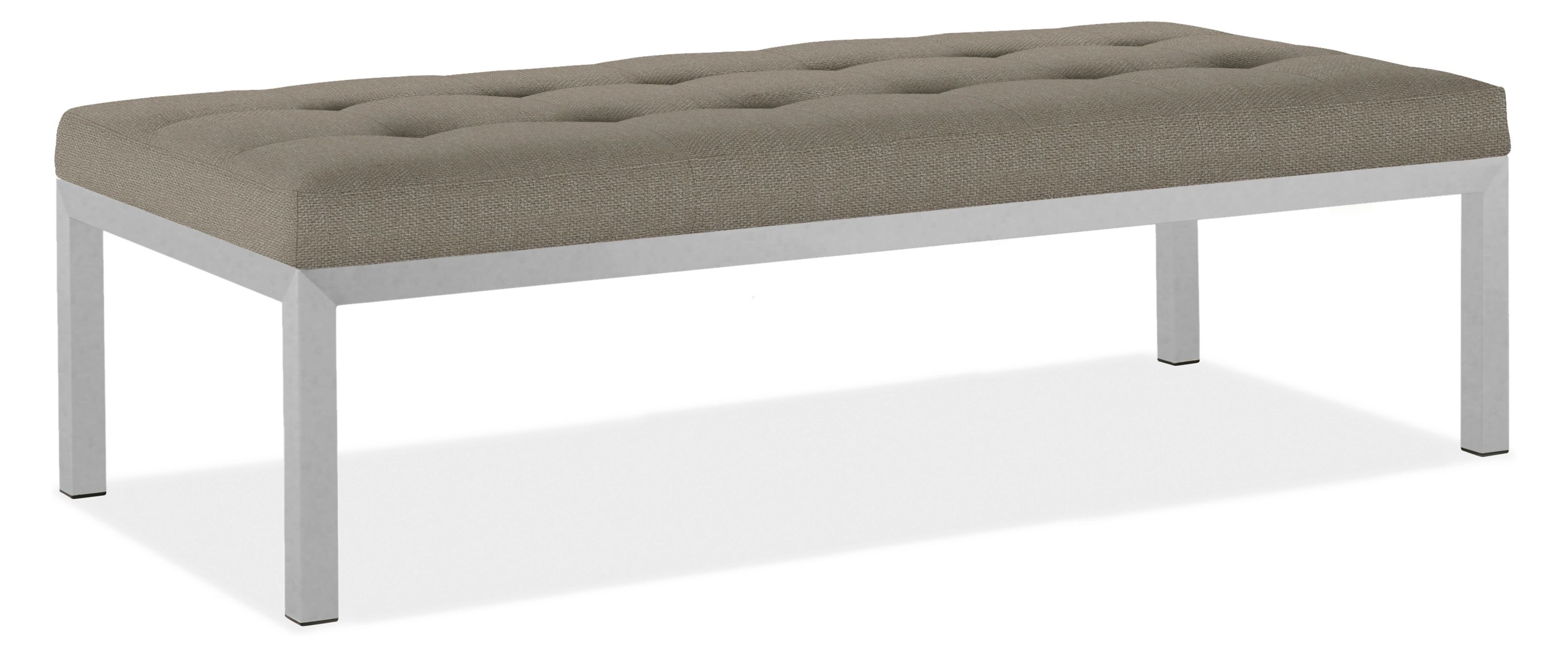 Ravella 56w 24d 16h Bench in Arin Cement Fabric with Stainless Steel Base