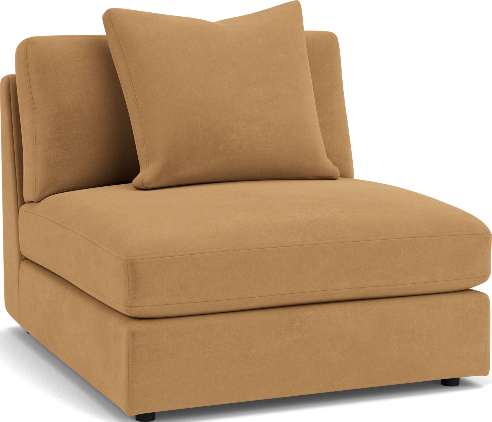 Linger Deep Armless Chair in Banks Camel