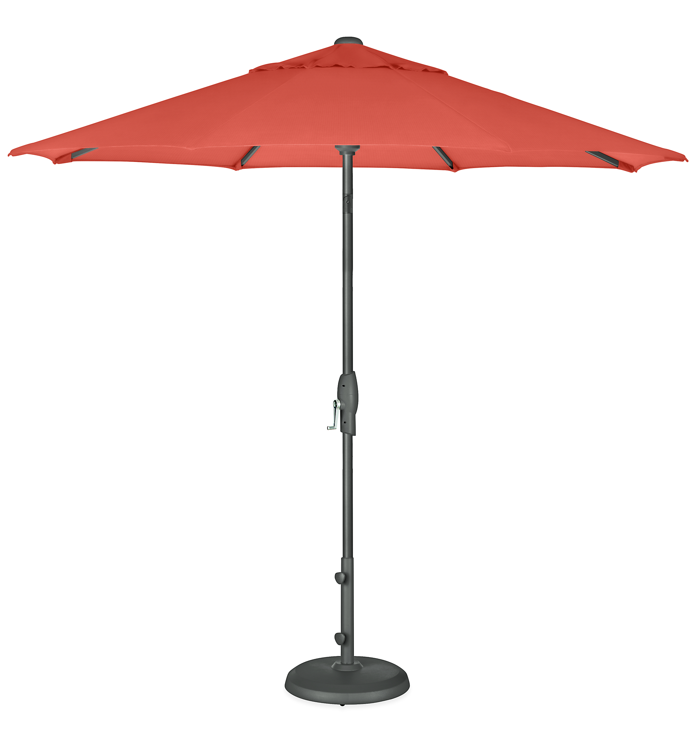 Oahu 9' Round Patio Umbrella in Sunbrella Canvas Orange with Graphite Base