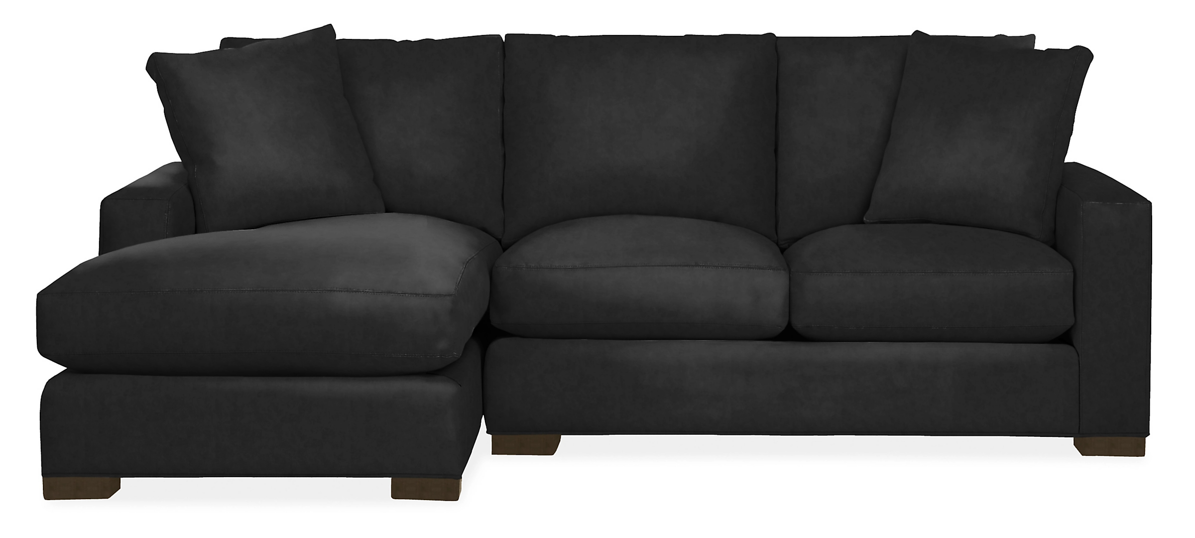 Metro 94" Sofa with Left-Arm Chaise in View Ebony with Charcoal Legs