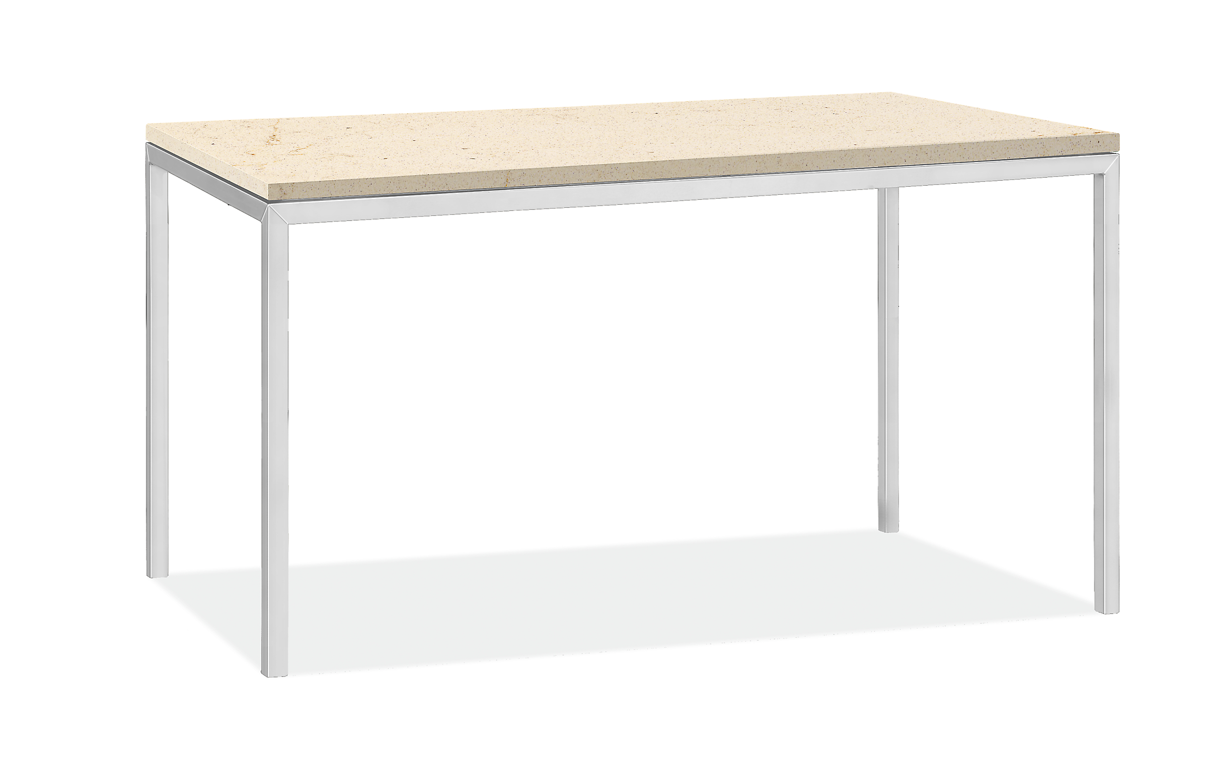 Parsons 54w 24d 36h Counter Table in 1" Stainless Steel with Ecru Quartz Top