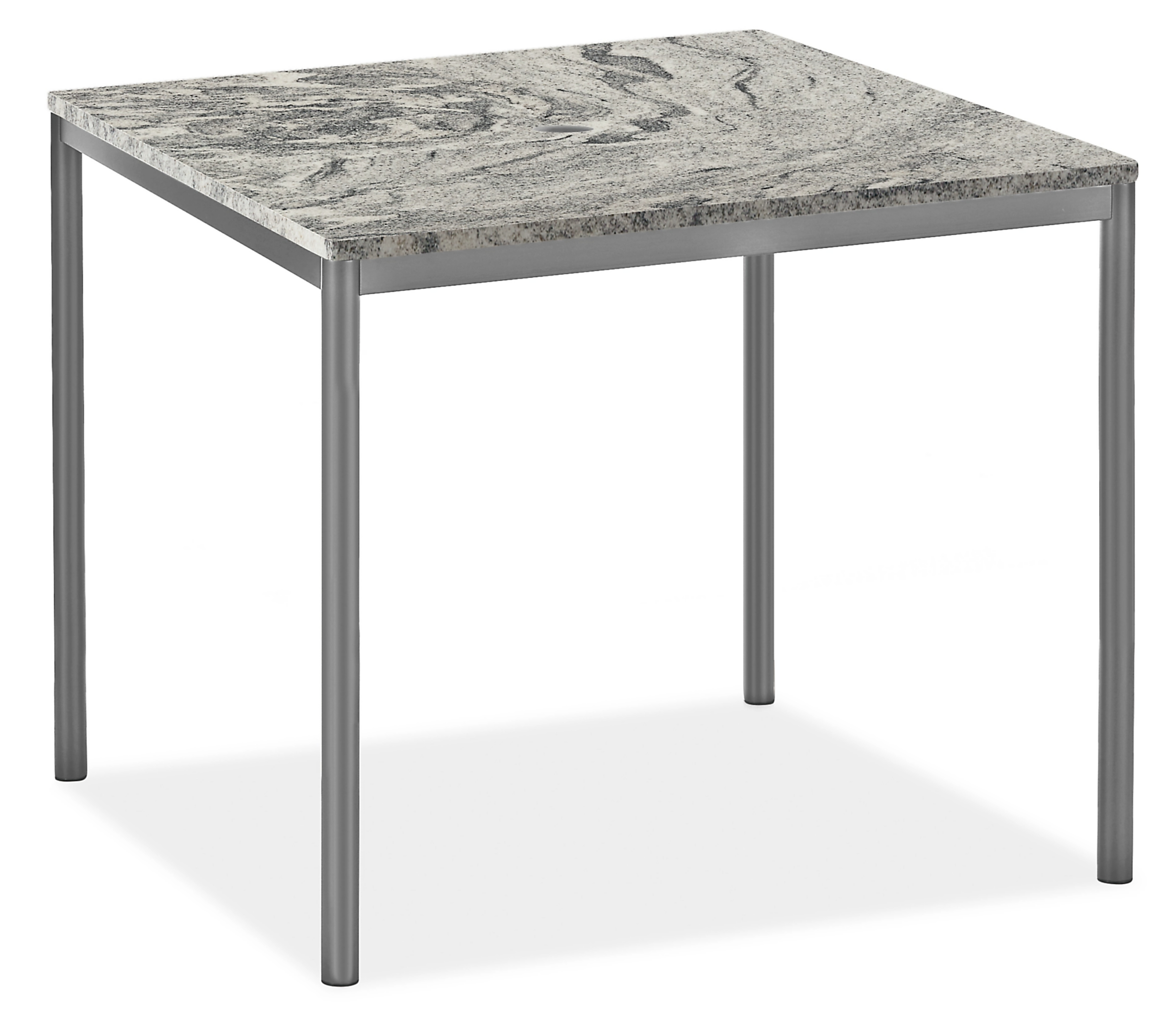 Westbrook 36w 36d Table with Umbrella Hole & Wiscont White Top & Graphite Base