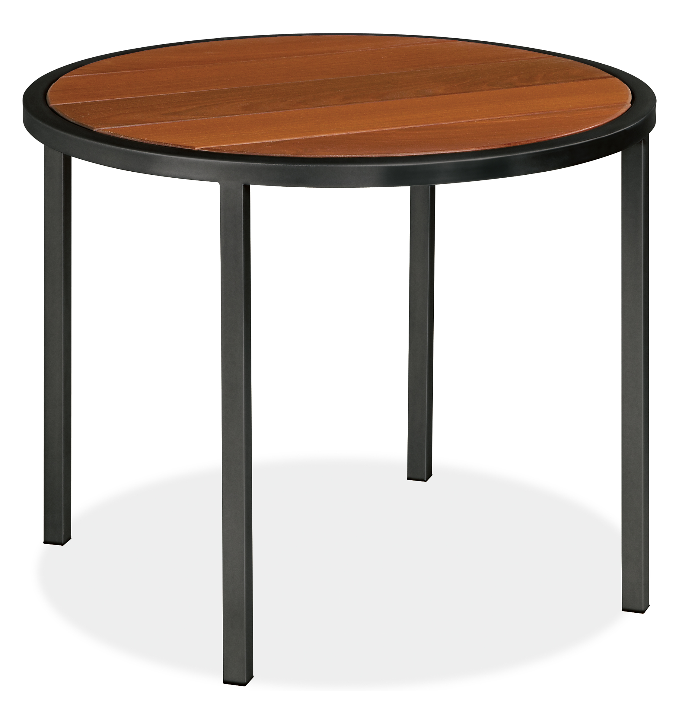 Montego 27 diam 22h Round Side Table in Ipe with Graphite