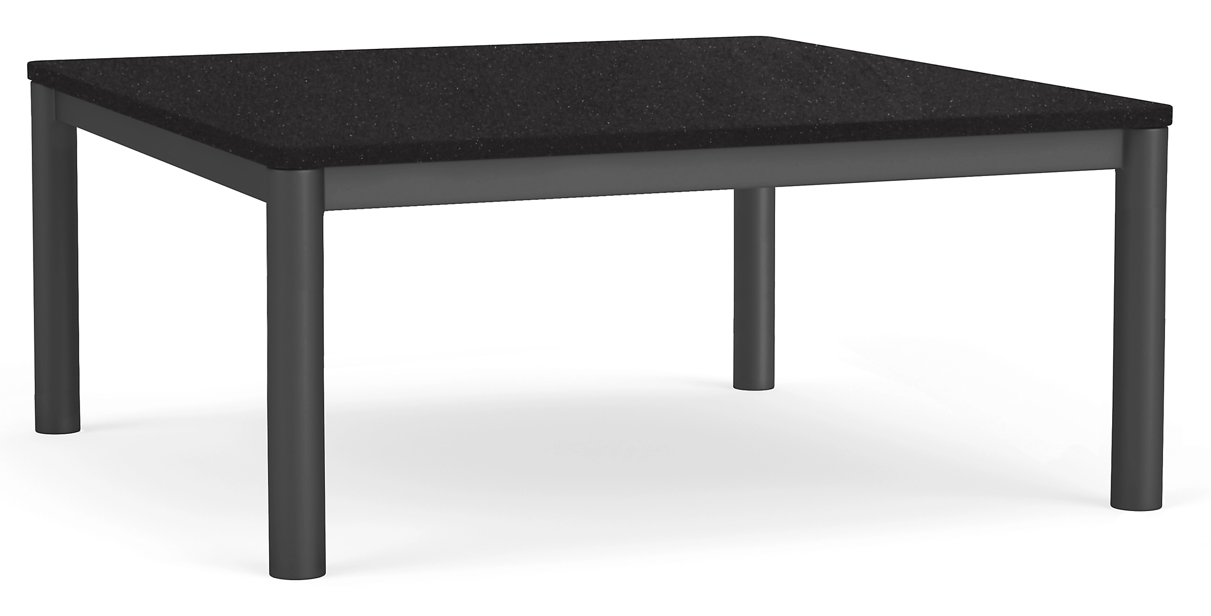 Westbrook 36w 36d 16h Coffee Table with Black Quartz Top & Graphite Base