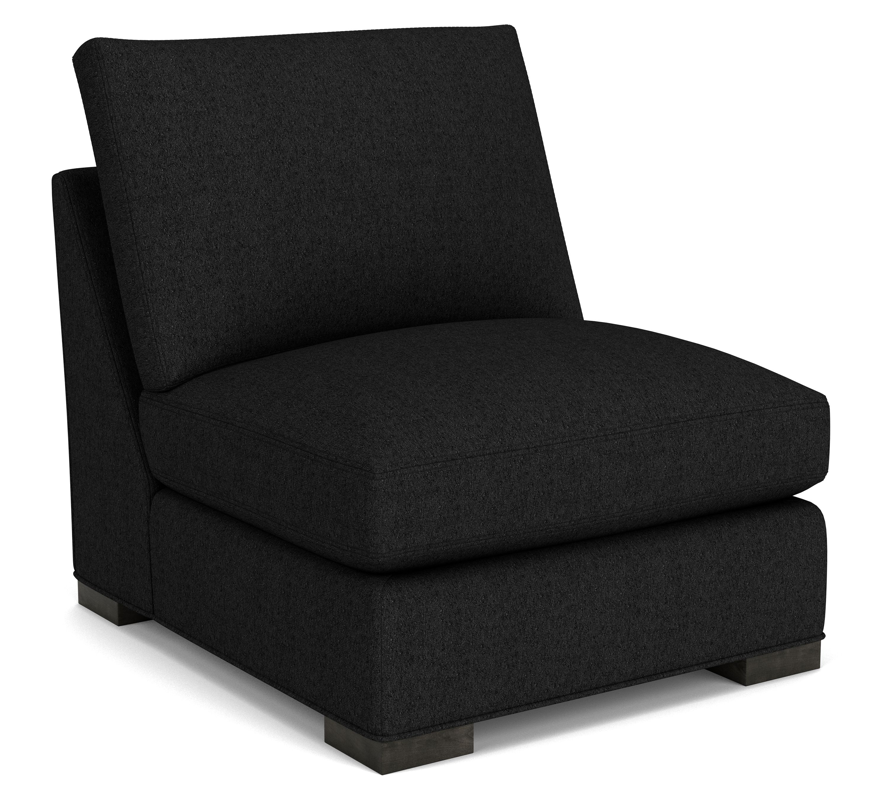 Metro Armless Chair in Declan Ebony w/Charcoal Legs