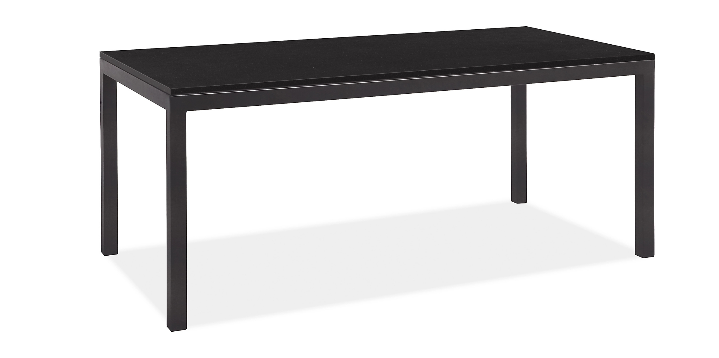 Parsons 78w 42d 29h Dining Table in 2" Natural Steel and Black Quartz Top