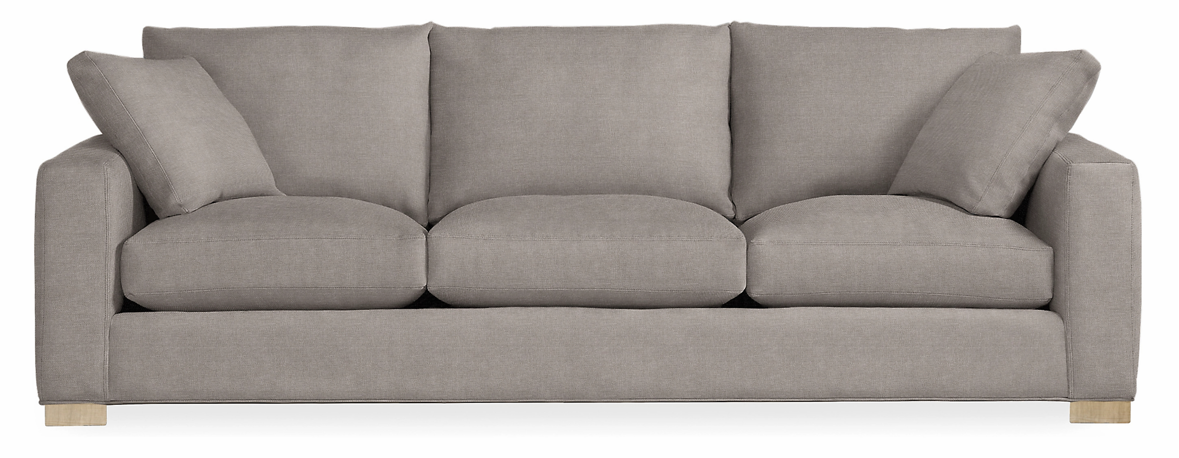 Metro 88" Three-Cushion Sofa in Gino Cement with Ash Legs