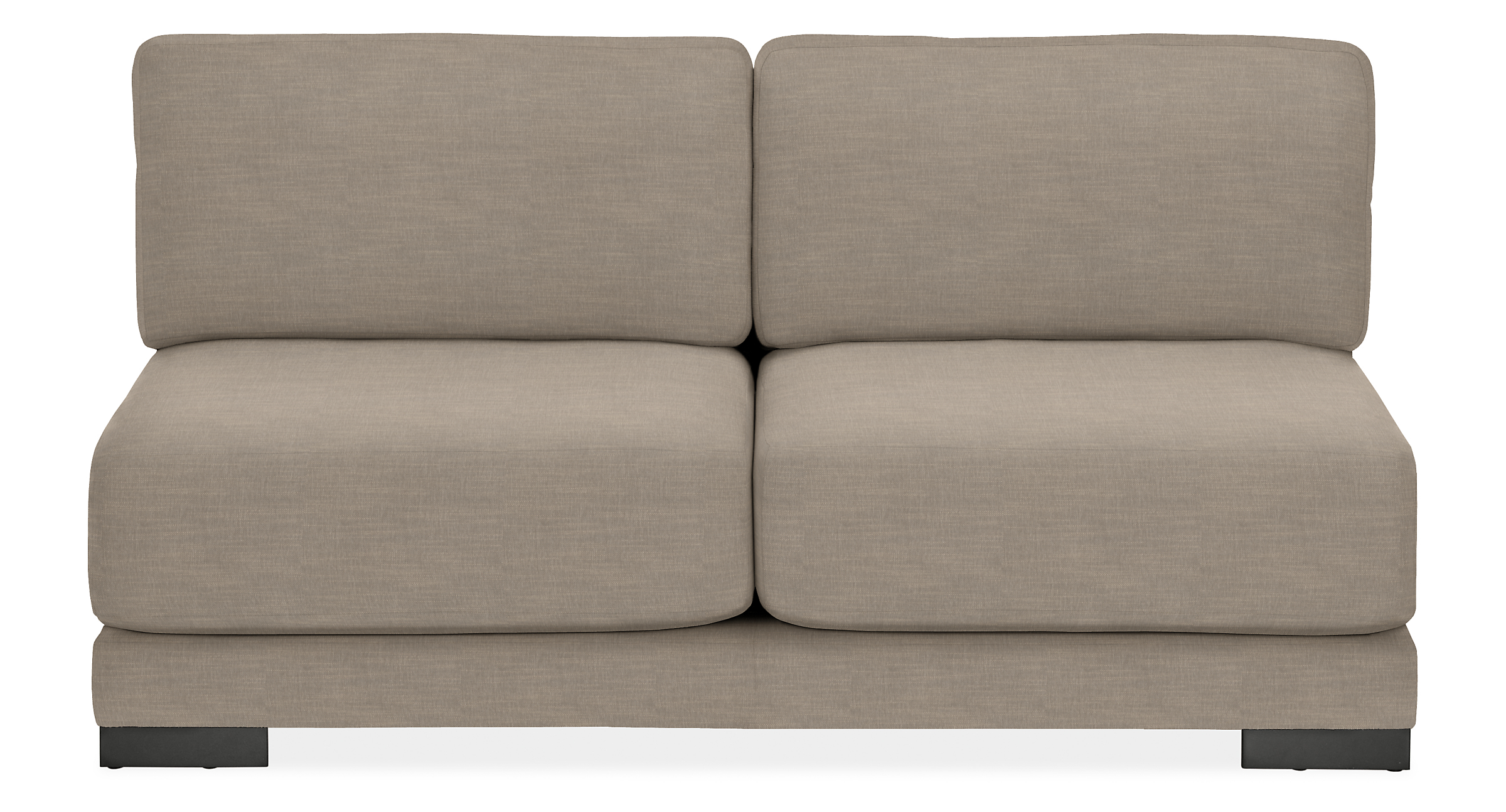 Mira 64" Armless Loveseat in Destin Putty with Charcoal Legs