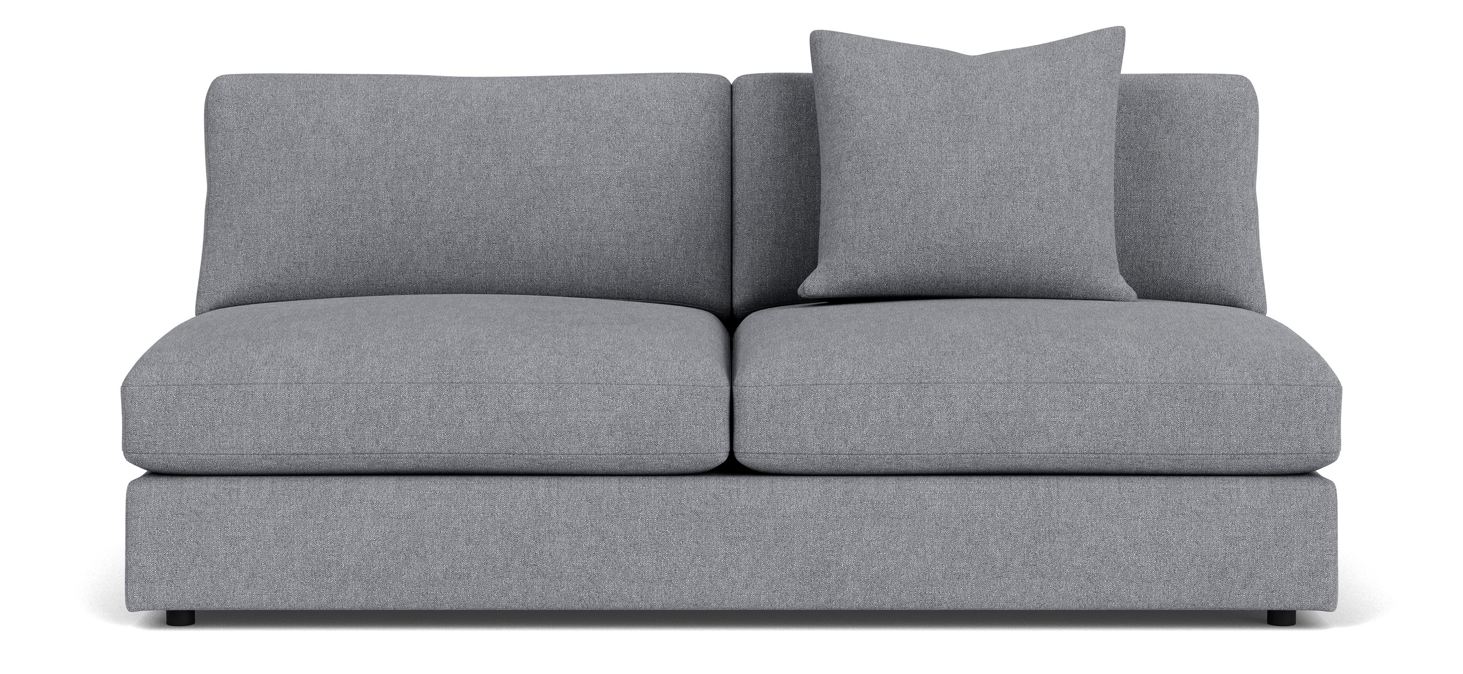 Linger/Stevens Deep 72" Armless Sofa in Hines Slate