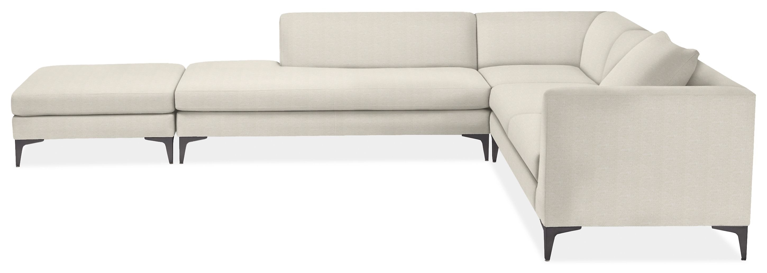 Sterling 136x106" Four-Piece Sectional with Right-Back Sofa in Arin Ivory