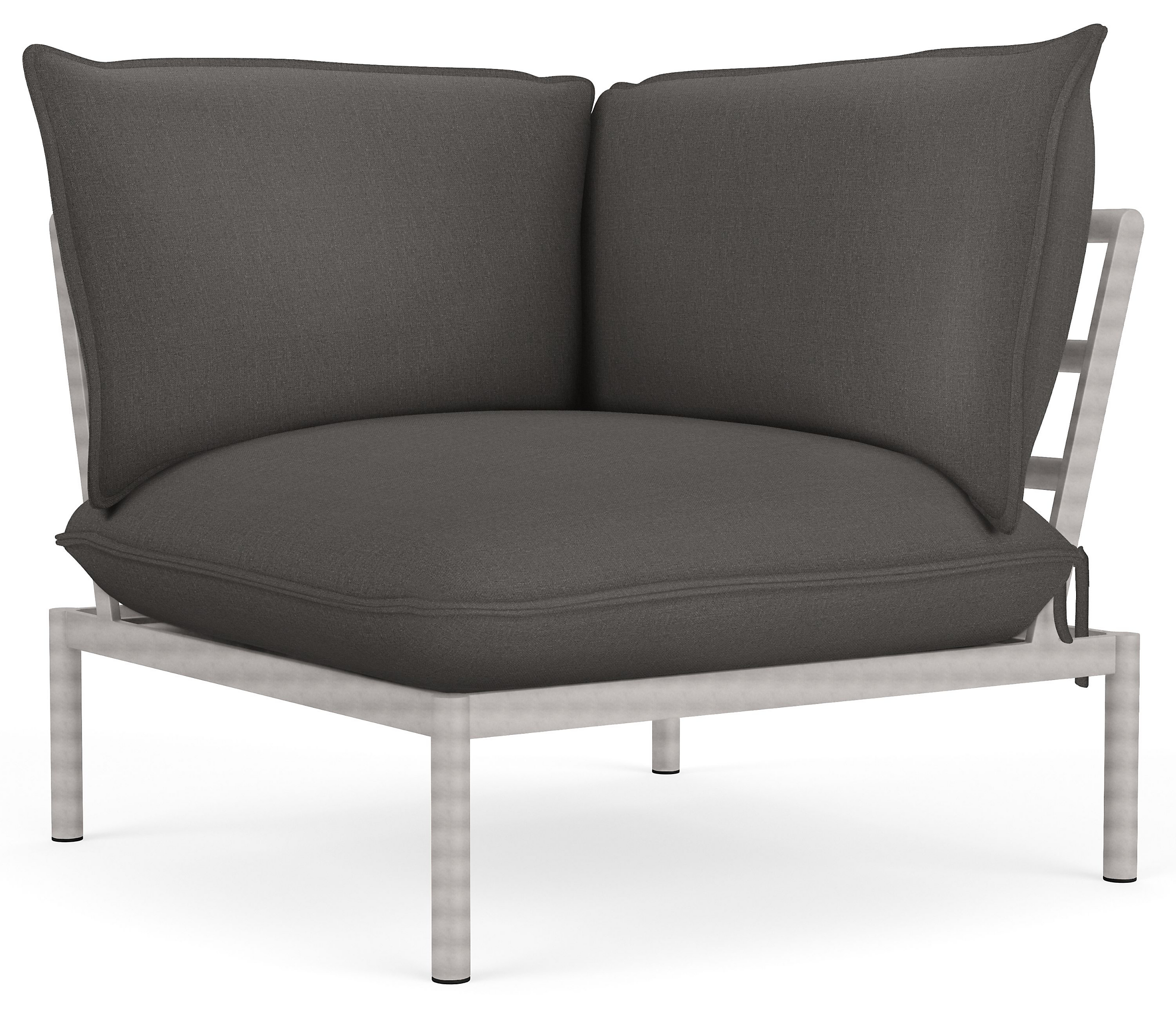Westbrook Corner in Mist Charcoal with Stainless Steel Frame