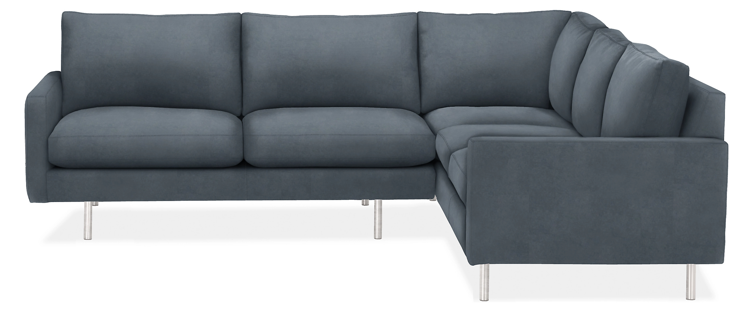 Jasper 92x91" Two-Piece w/Right-Arm Corner Sofa in View Slate with SS Legs