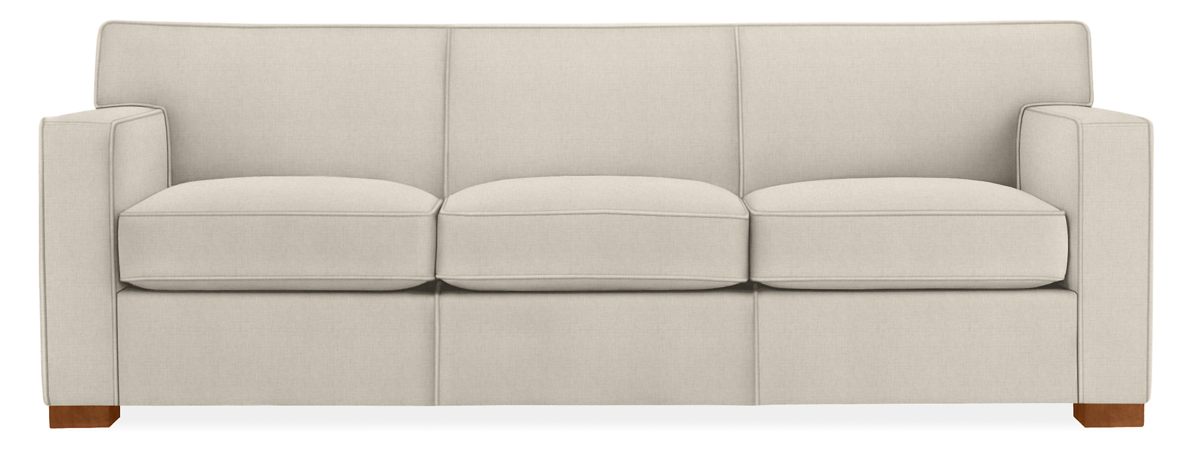Dean 88" Sofa in Tepic Ivory with Mocha Legs