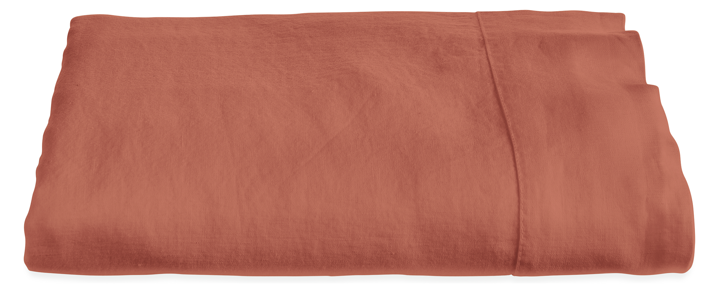 Relaxed Linen Queen Flat Sheet in Brick