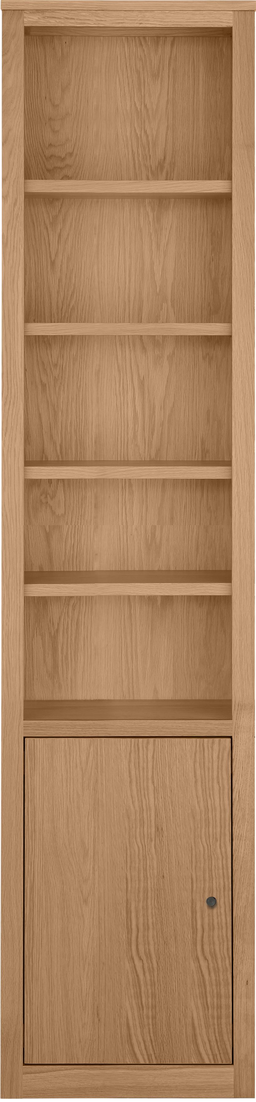 Woodwind 20w 12d 72h Bookcase with Left Door in Rye with Natural Steel