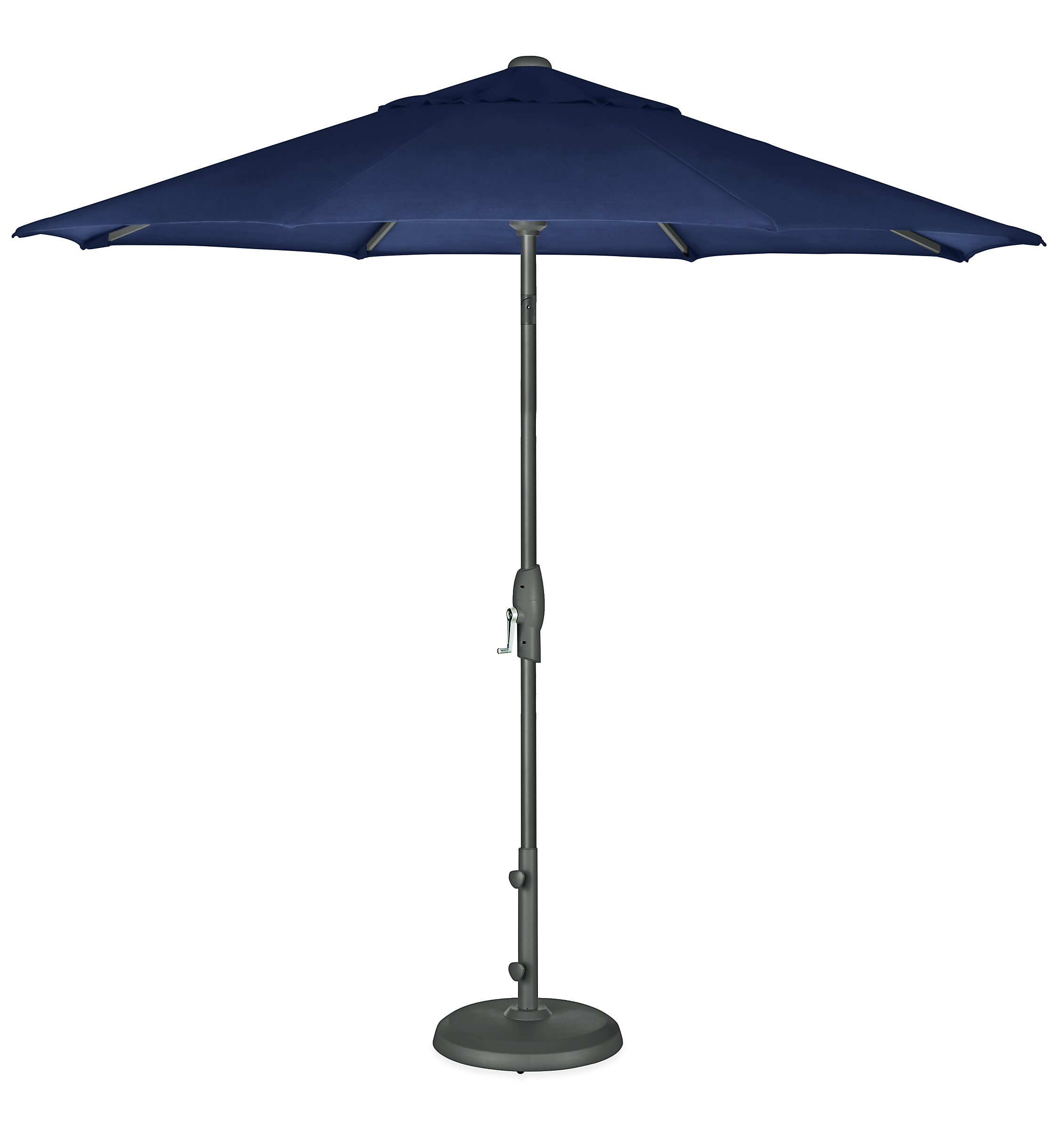 Oahu 9' Round Patio Umbrella in Sunbrella Canvas Navy with Graphite Base