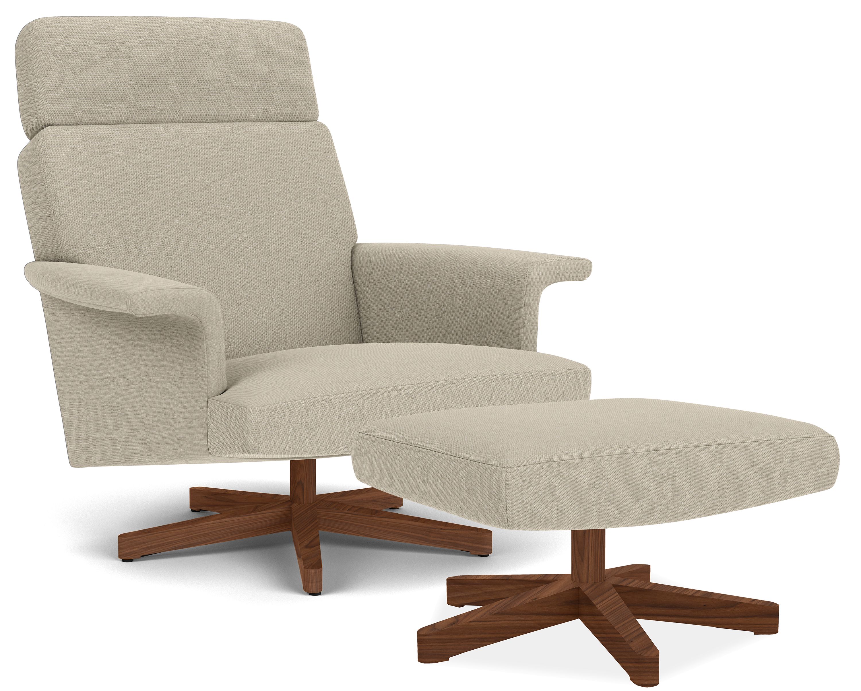 Daniels Swivel Chair + Ottoman